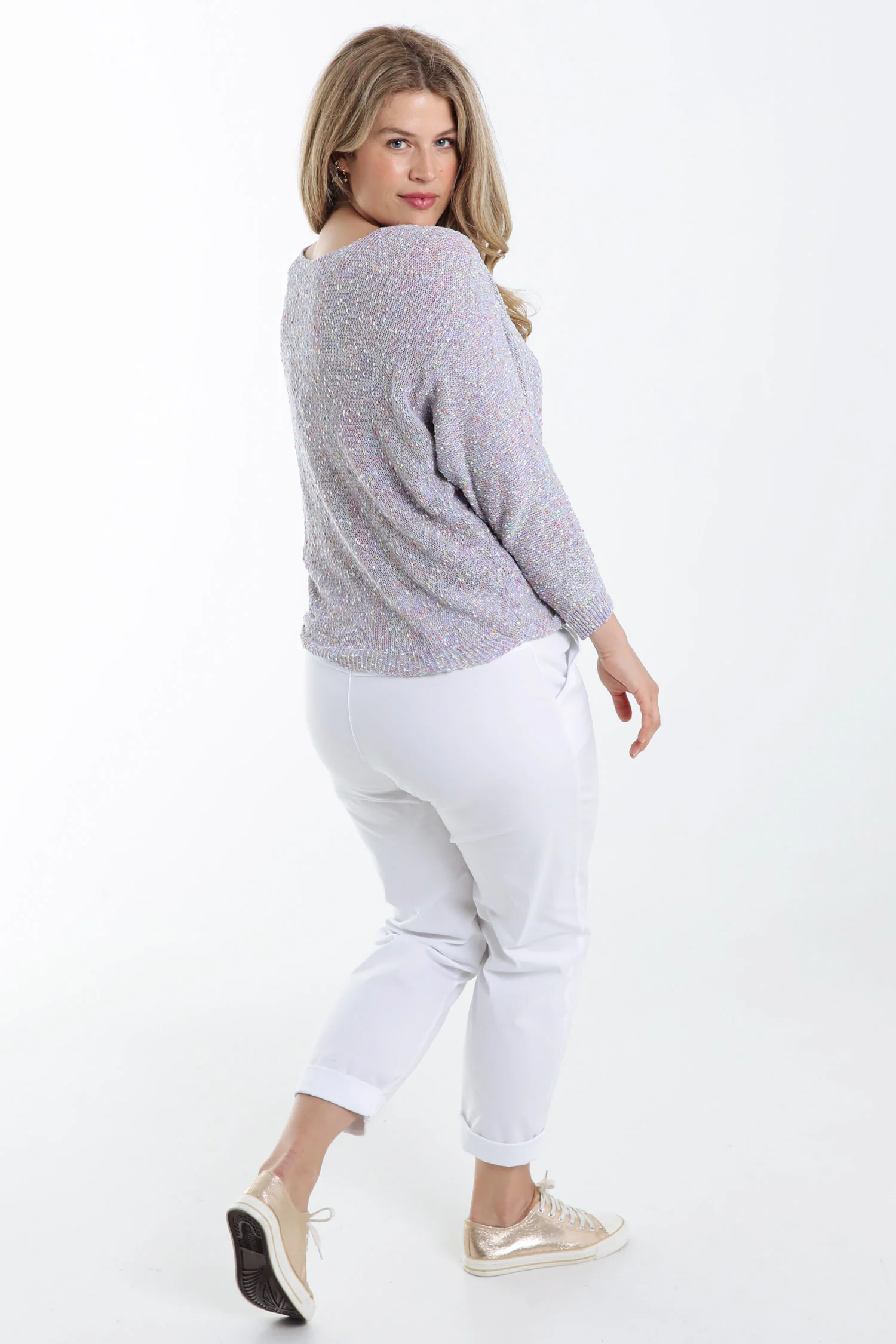 Pull maille fantaisie uni - Image 13