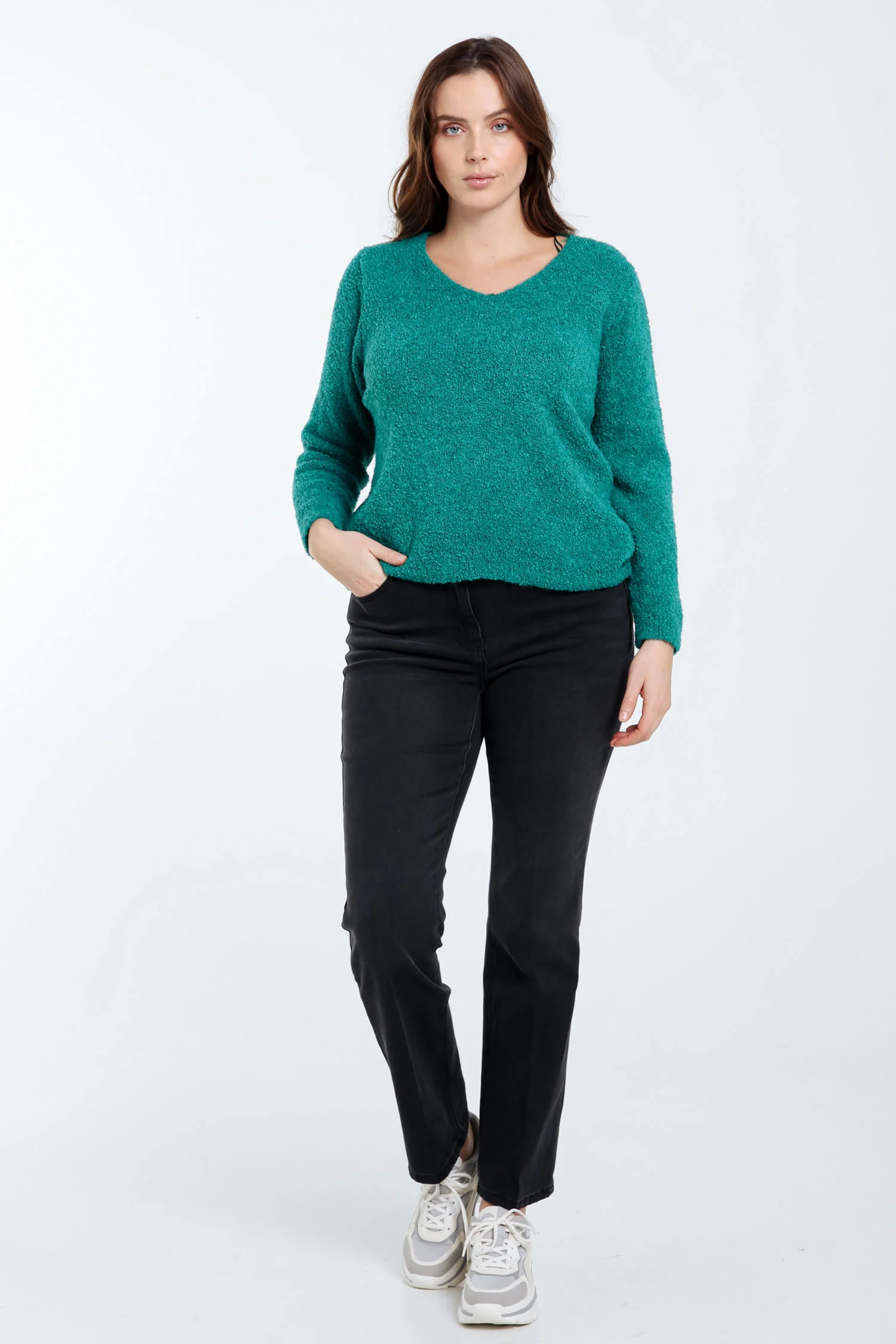 Pull maille bouclette uni - Image 18