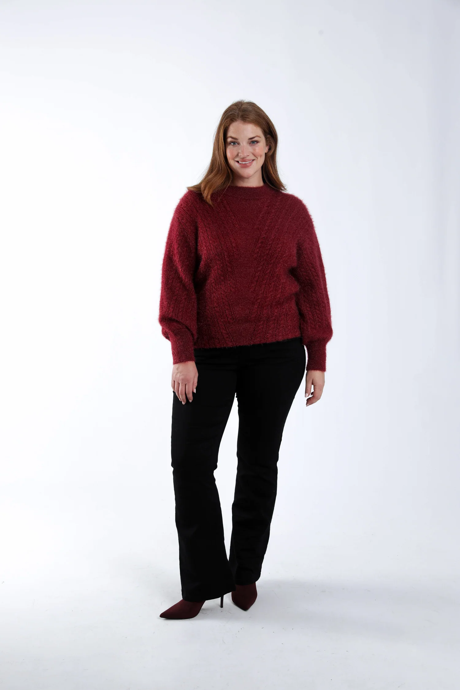 Pull maille poilue uni - Image 6