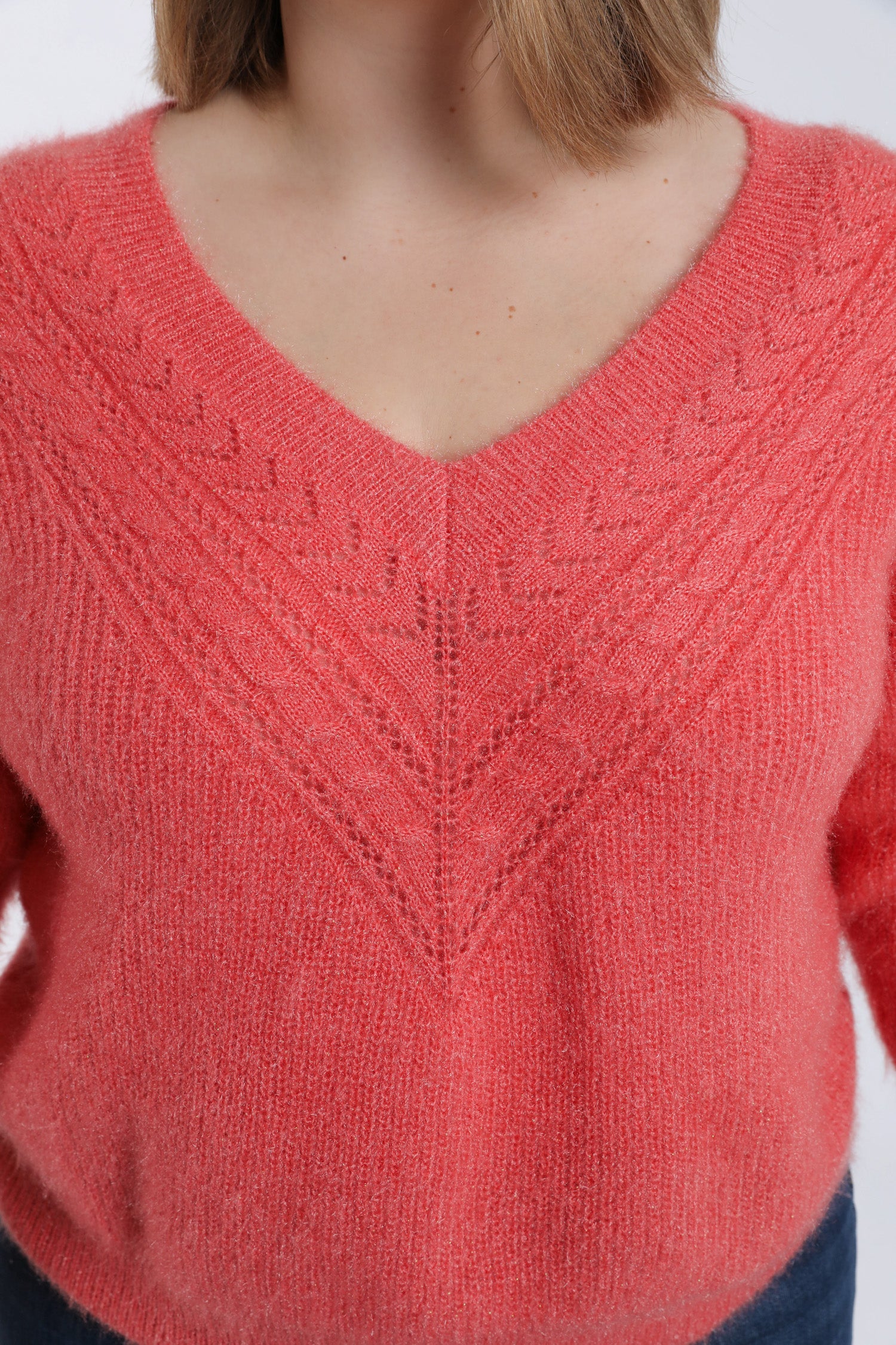 Pull maille poilue uni - Image 4