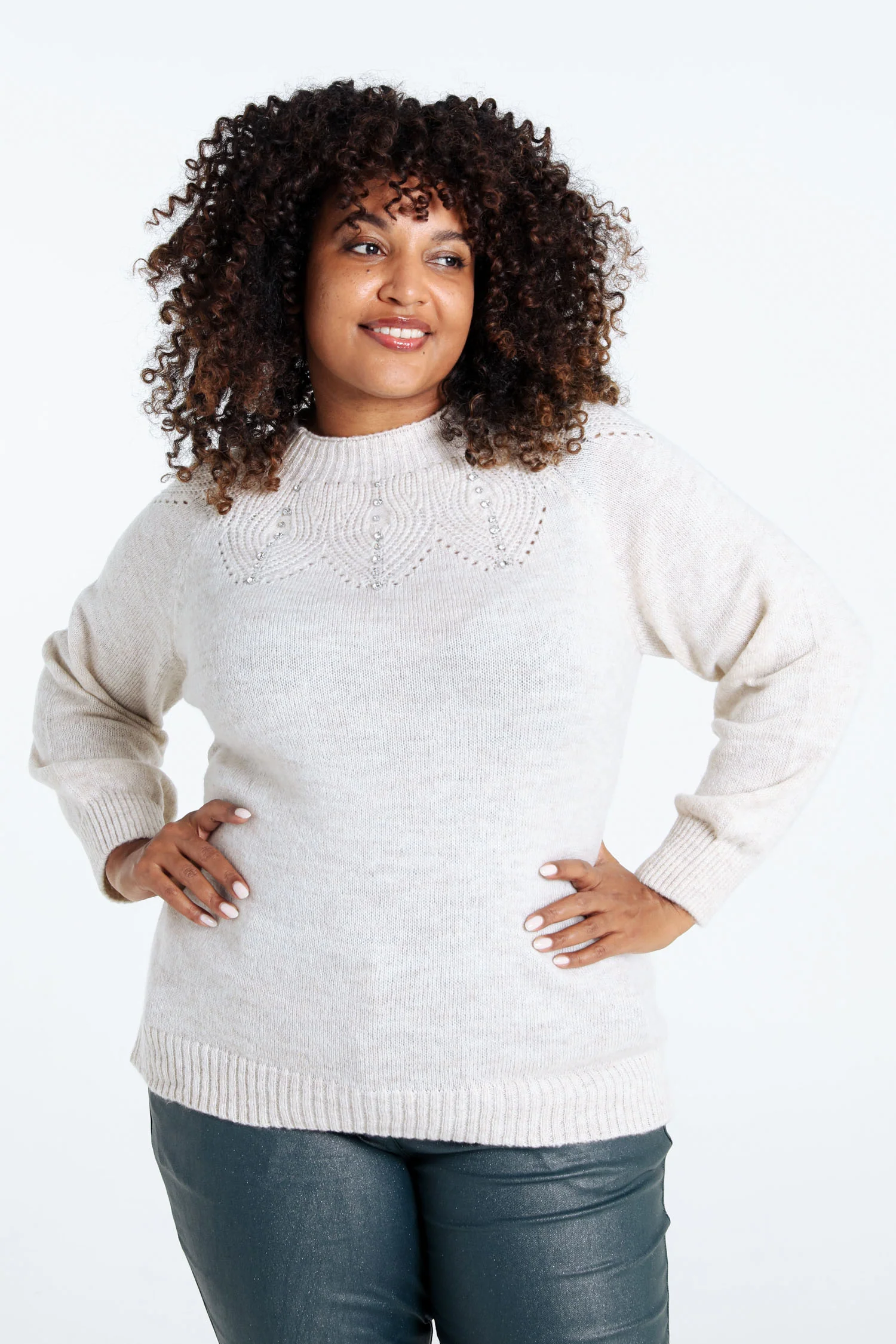 Pull palme avec strass