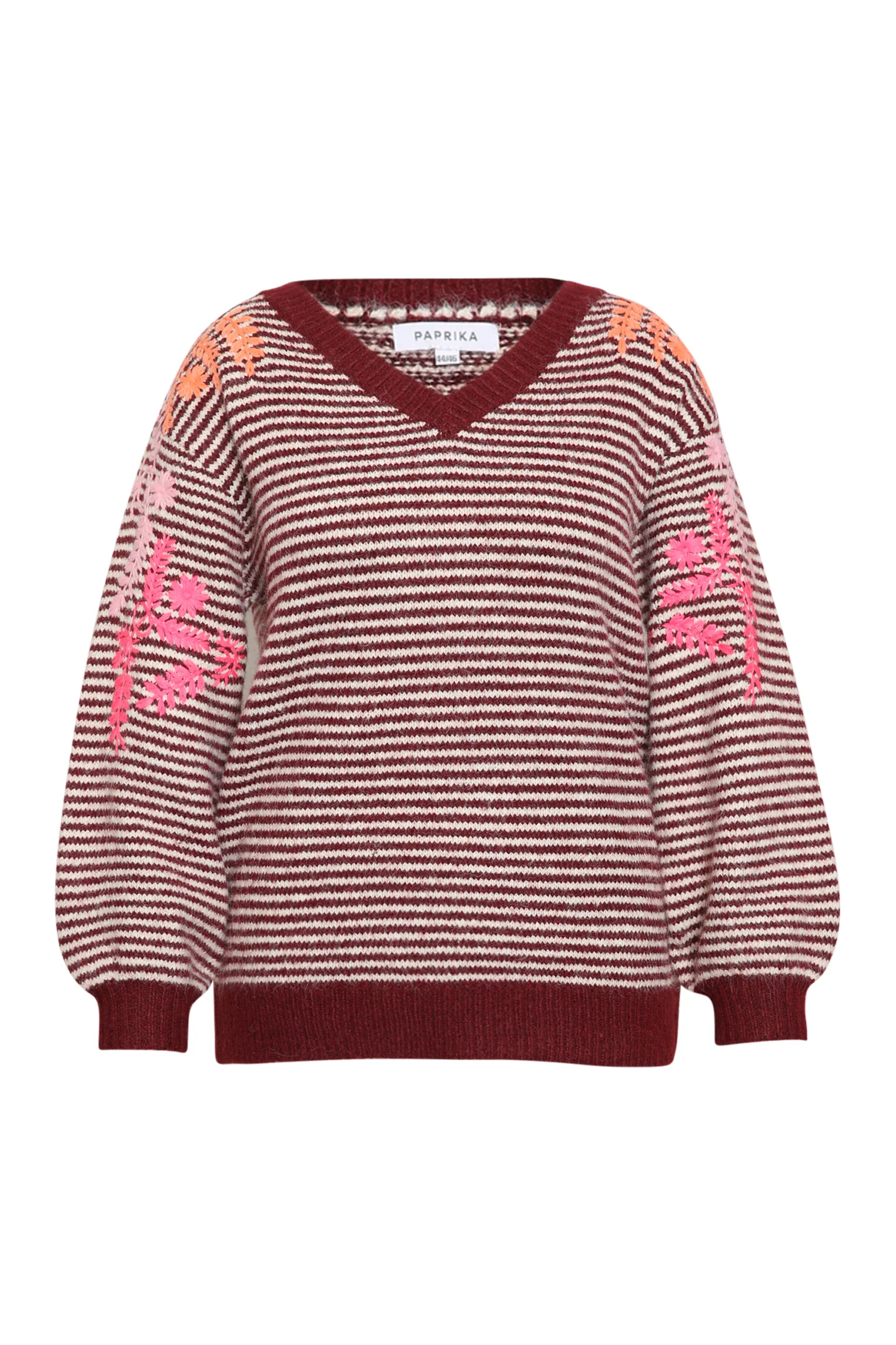 Pull rayé avec broderies - Image 9