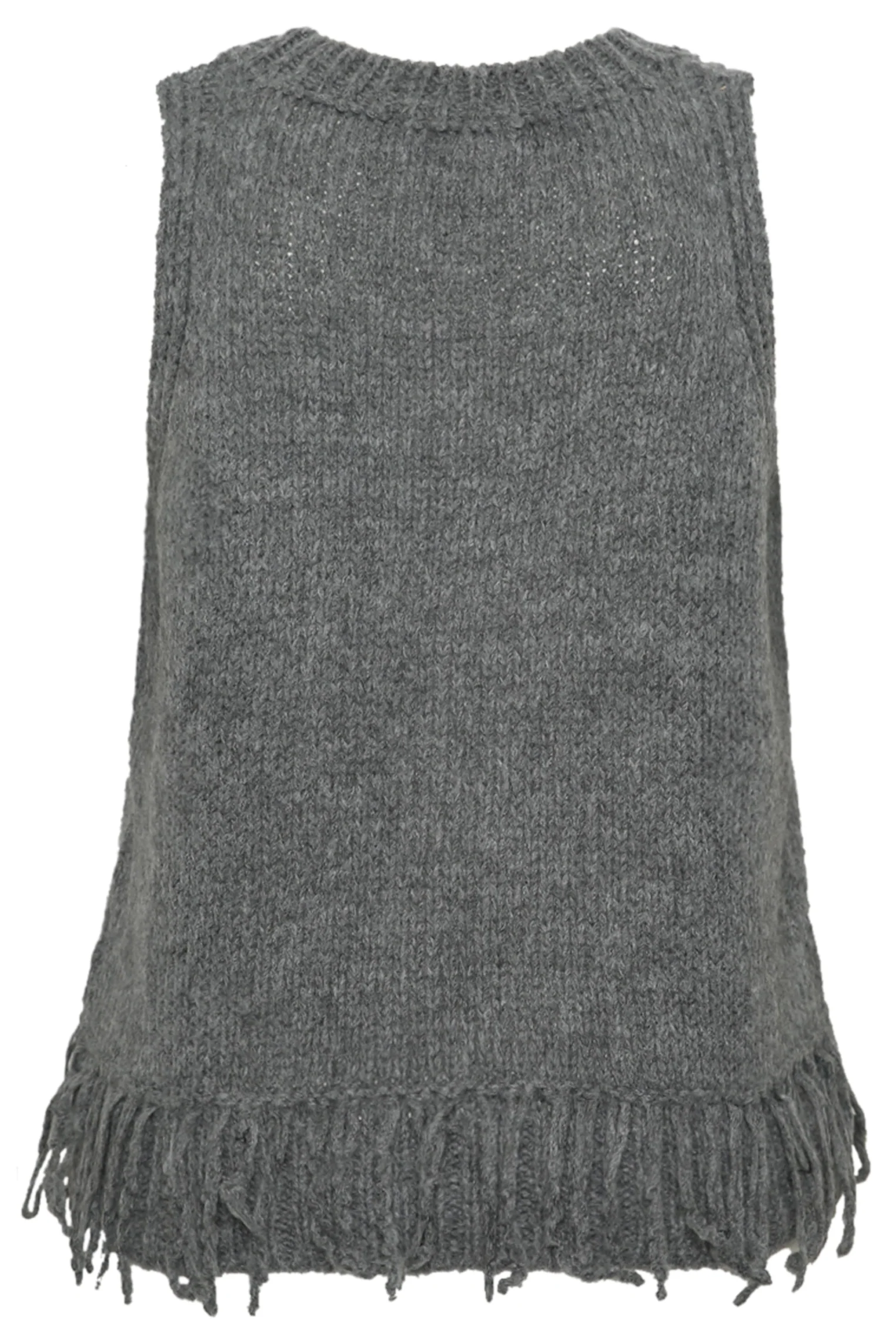 Pull sans manches uni Ă franges - Image 9