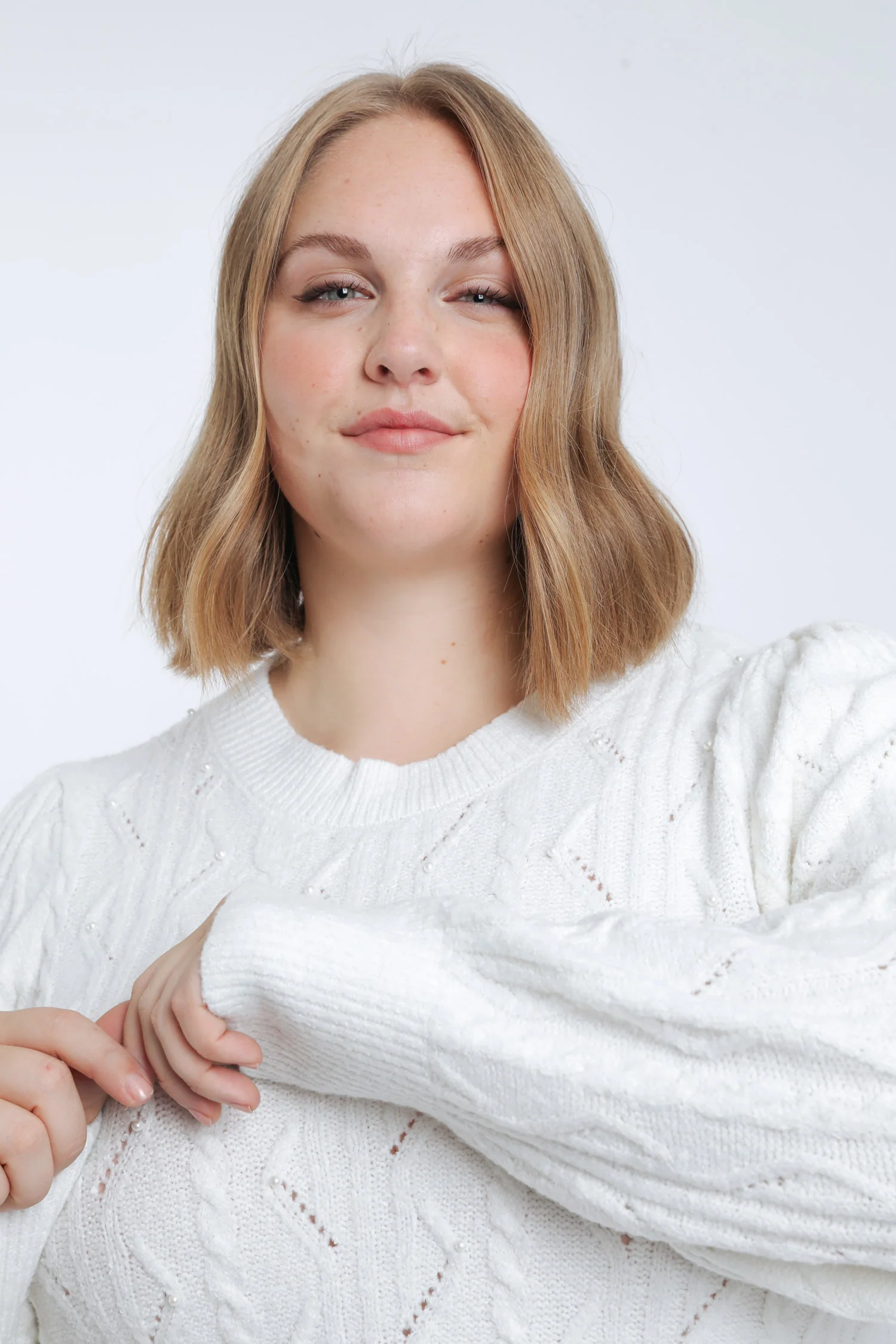 Pull torsades et perles uni - Image 3