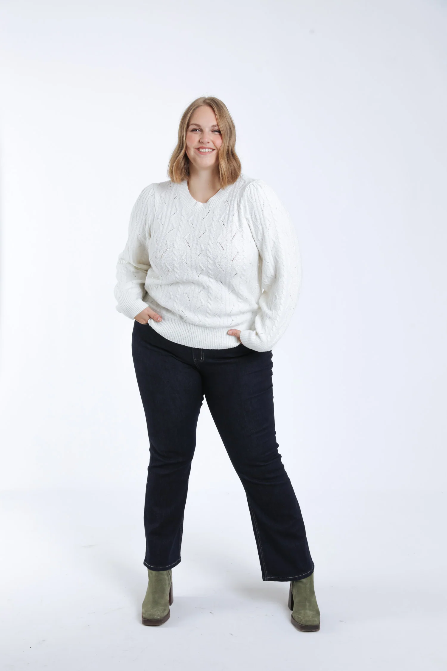 Pull torsades et perles uni - Image 8