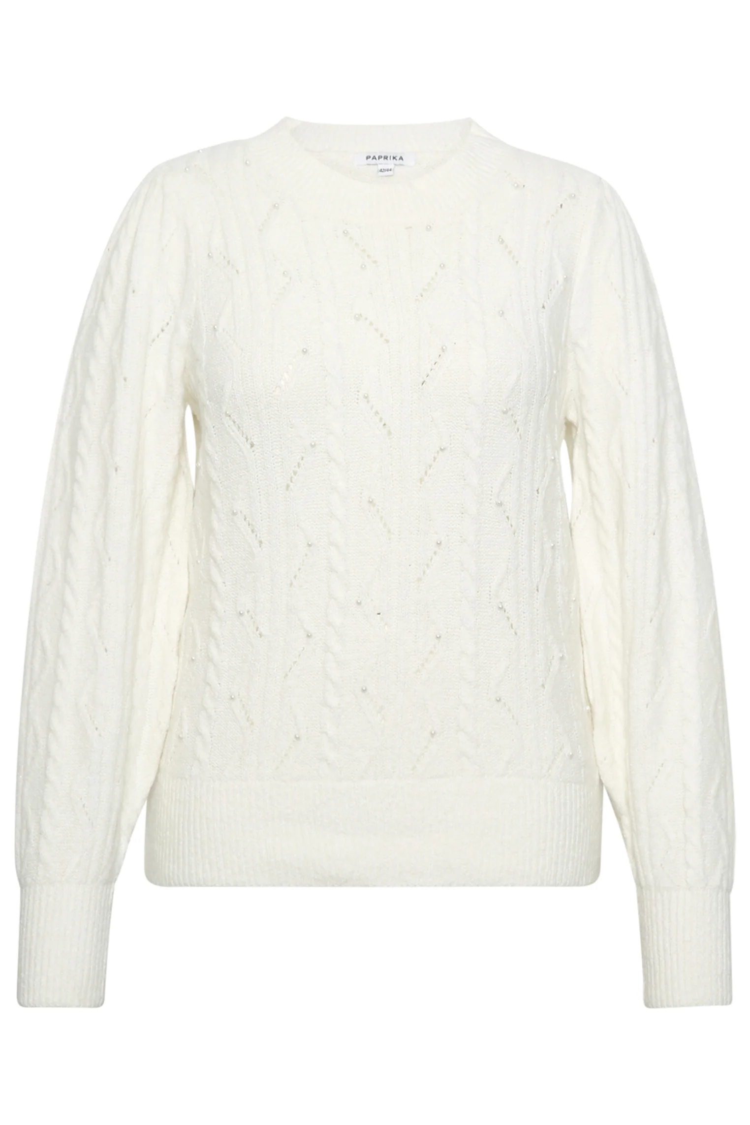 Pull torsades et perles uni - Image 9