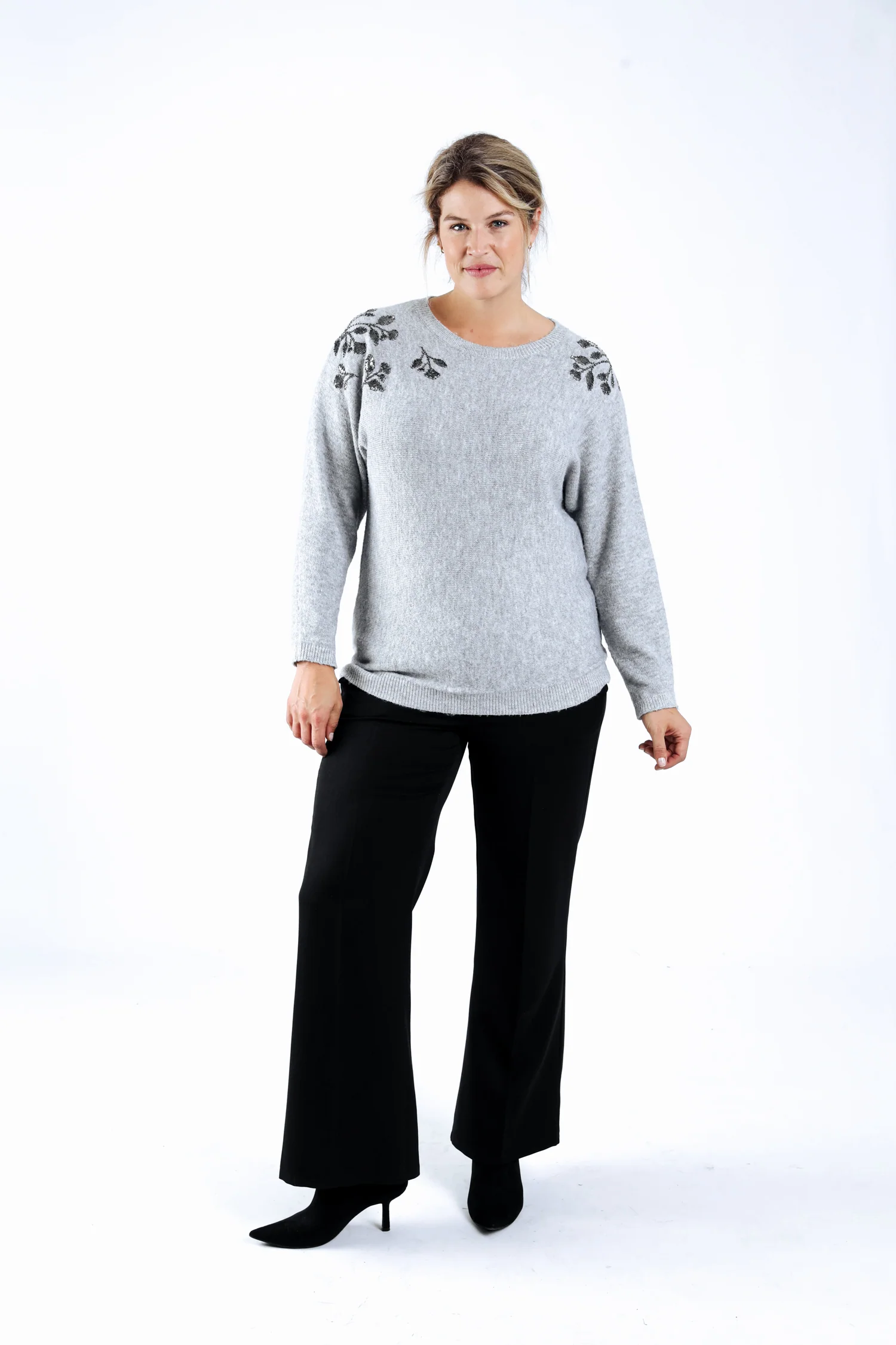 Pull uni avec broderies perlées - Image 8