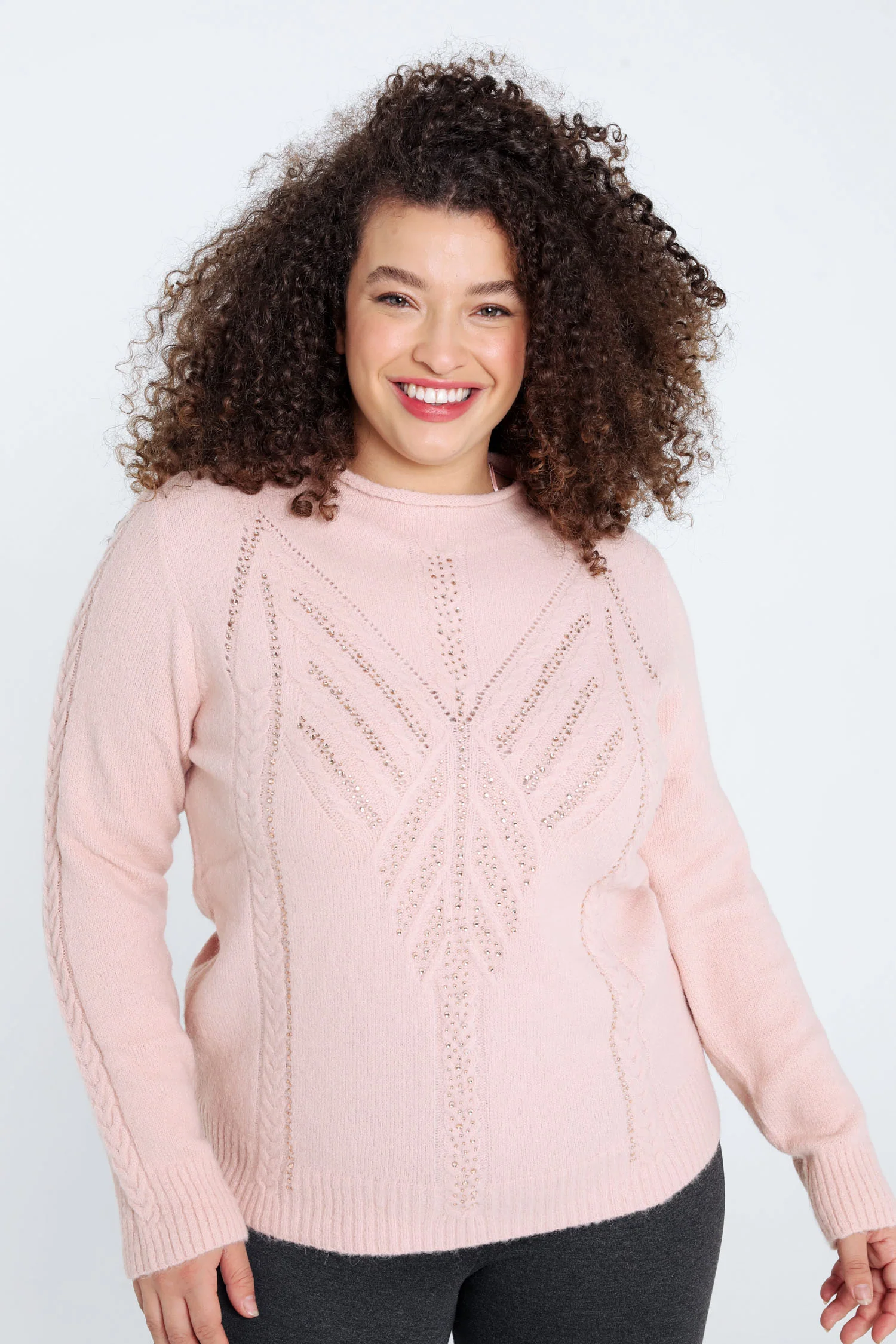Pull uni torsade et strass - Image 12