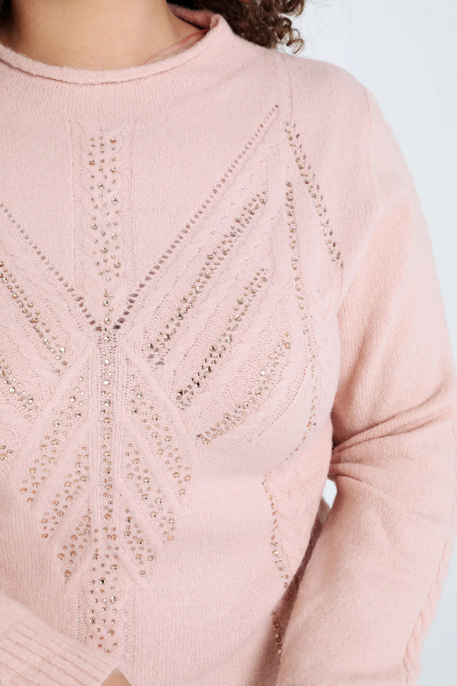 Pull uni torsade et strass - Image 15