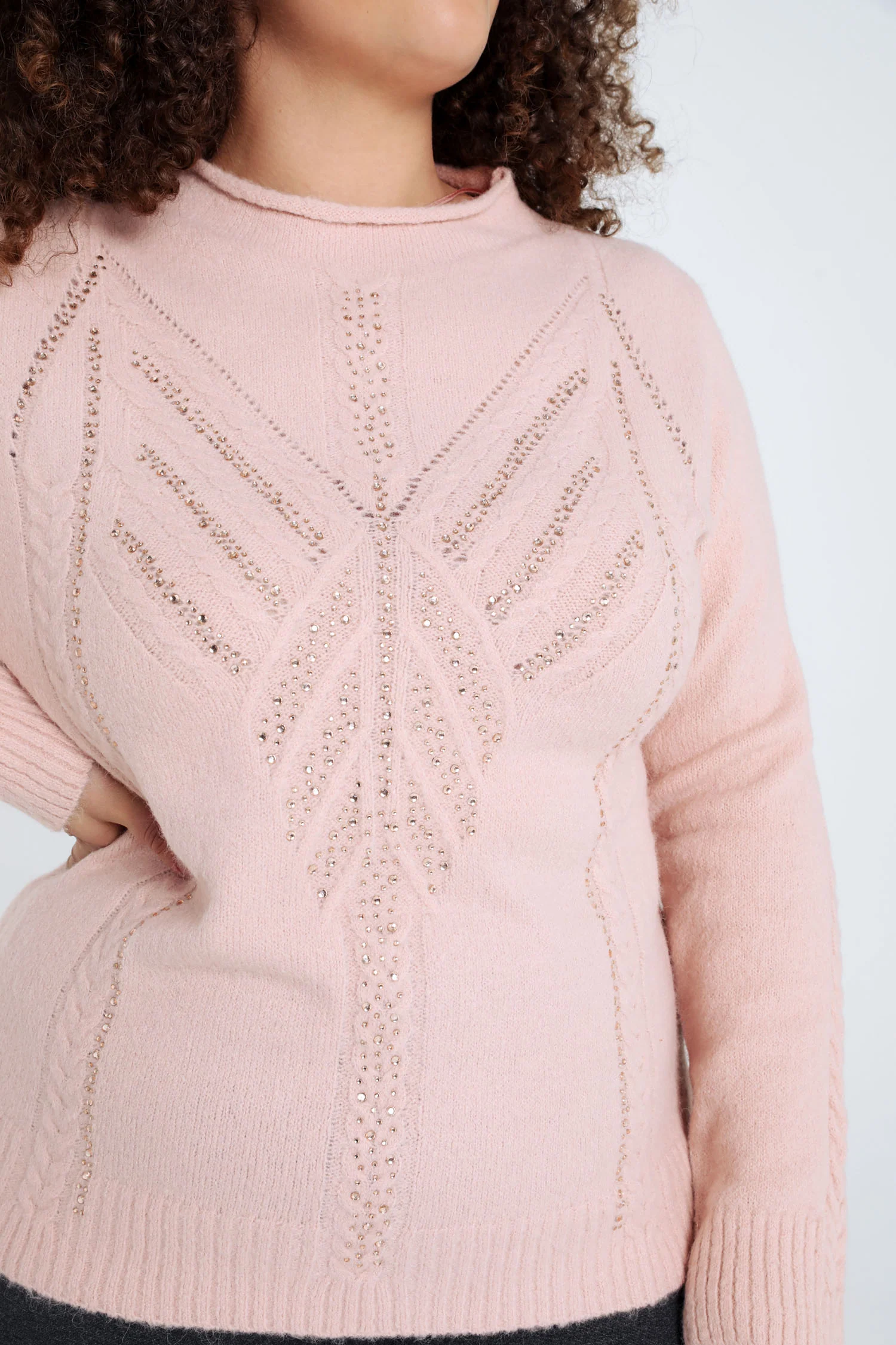 Pull uni torsade et strass - Image 16