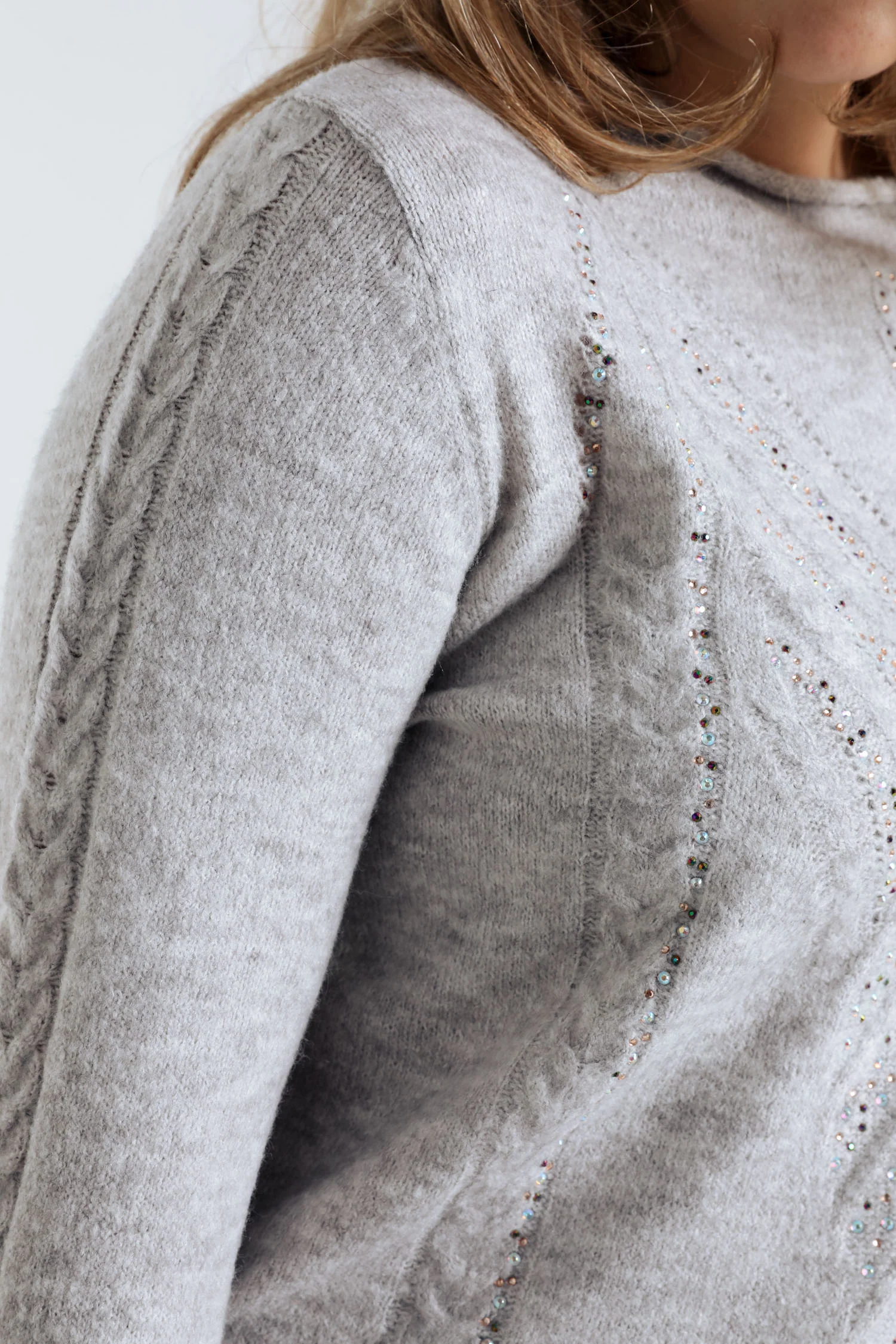 Pull uni torsade et strass - Image 28