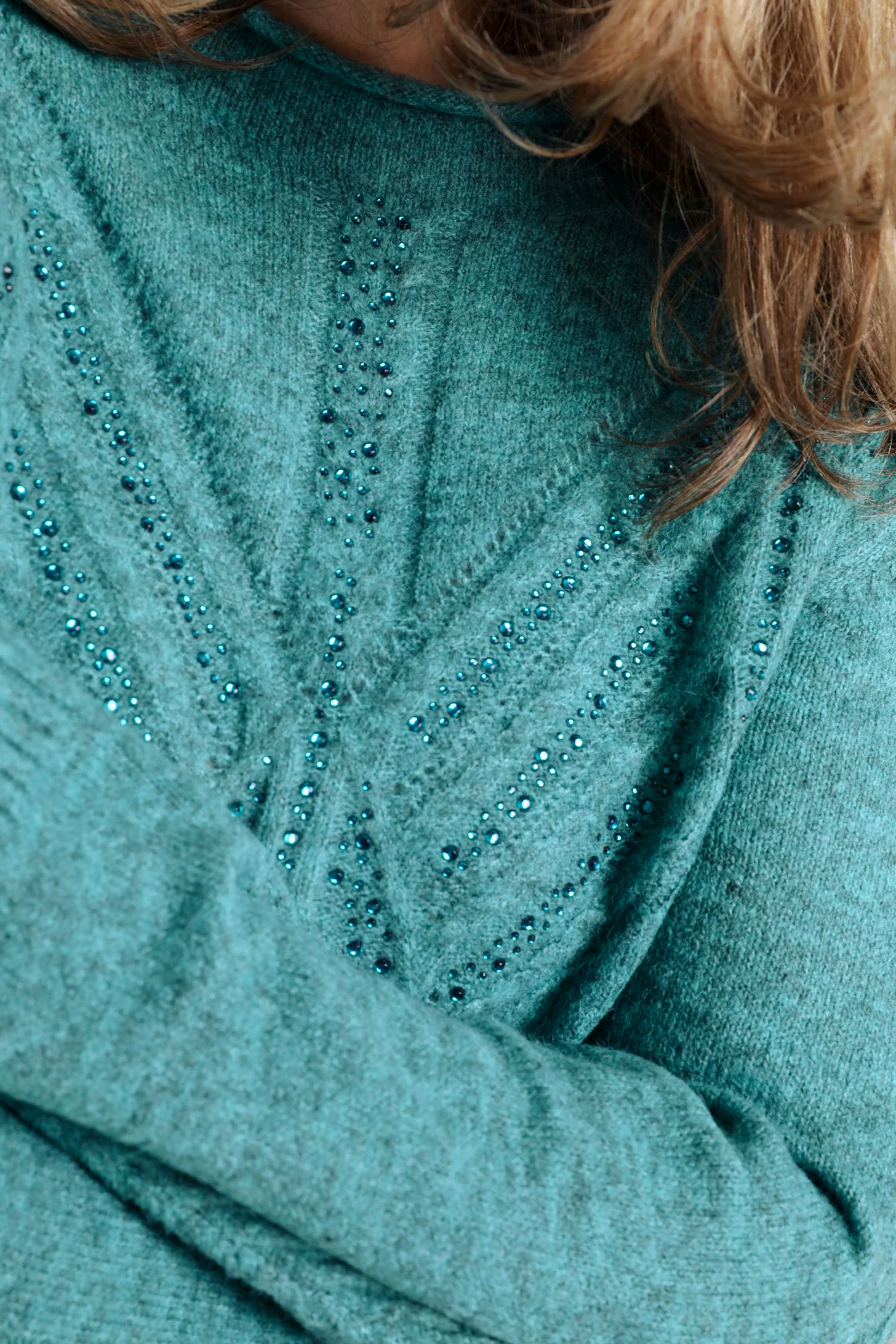 Pull uni torsade et strass - Image 5