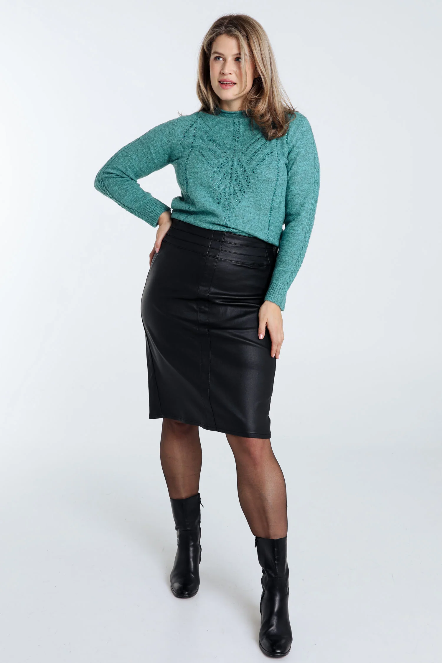 Pull uni torsade et strass - Image 7