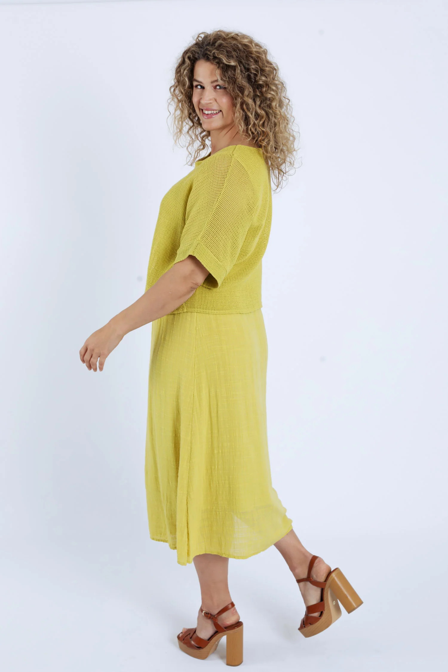 Robe 2en 1 en gaze de coton unie - Image 13