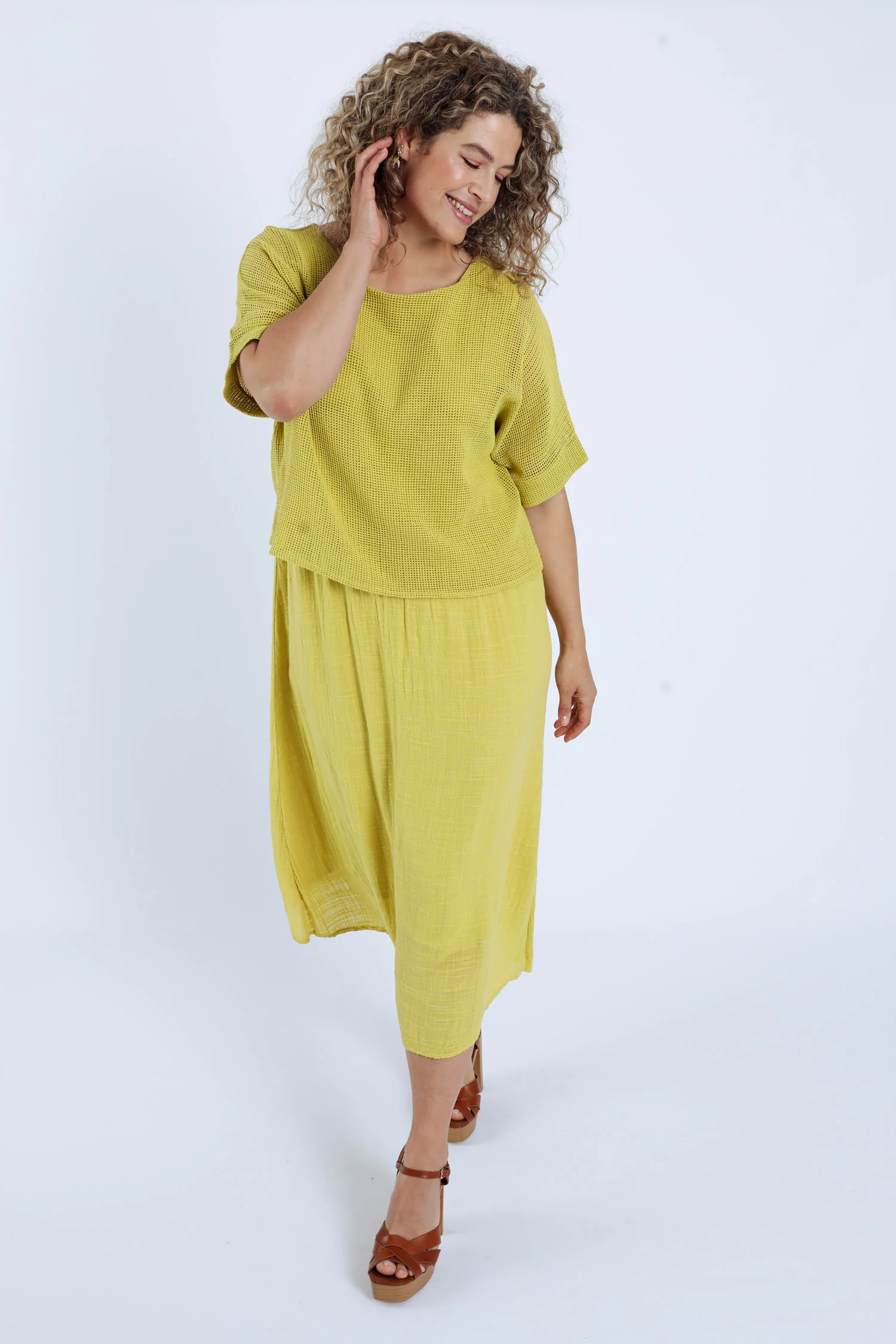 Robe 2en 1 en gaze de coton unie - Image 20