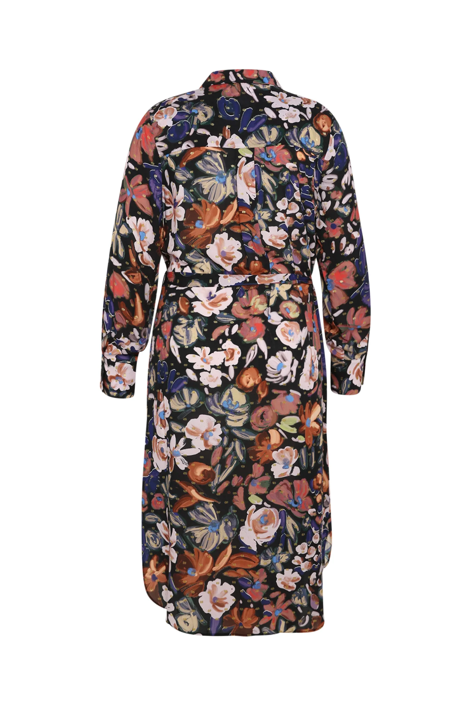 Robe chemise Ă fleurs avec lurex - Image 11
