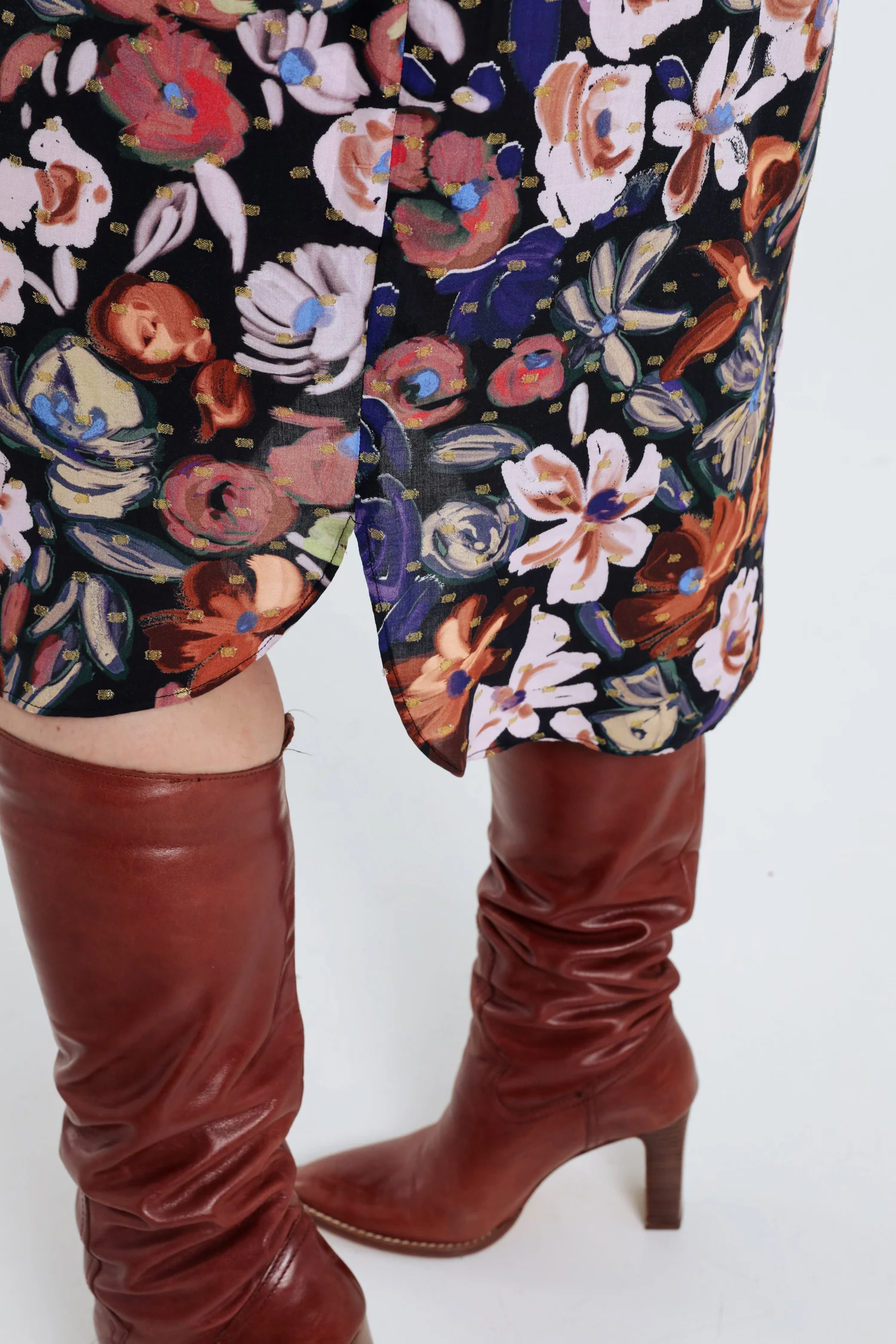 Robe chemise Ă fleurs avec lurex - Image 6
