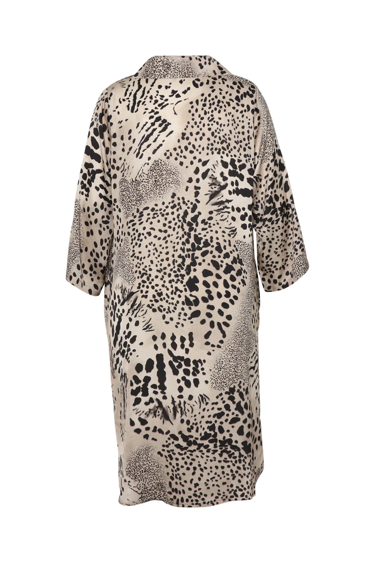 Robe chemise en viscose effet satinée imprimé animal - Image 8