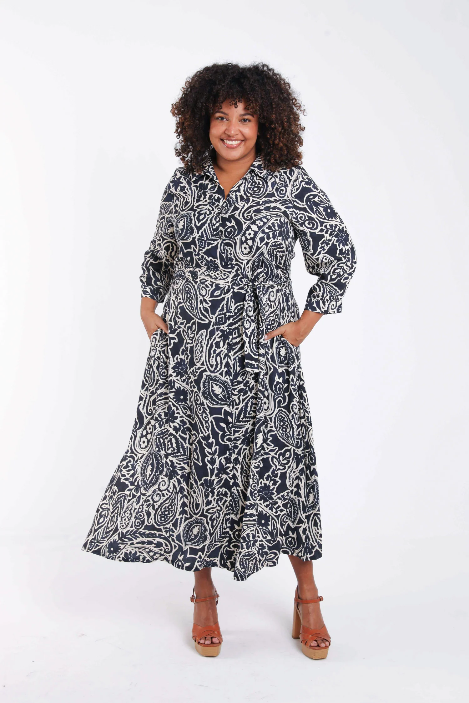 Robe chemise en viscose imprimé cachemire - Image 7