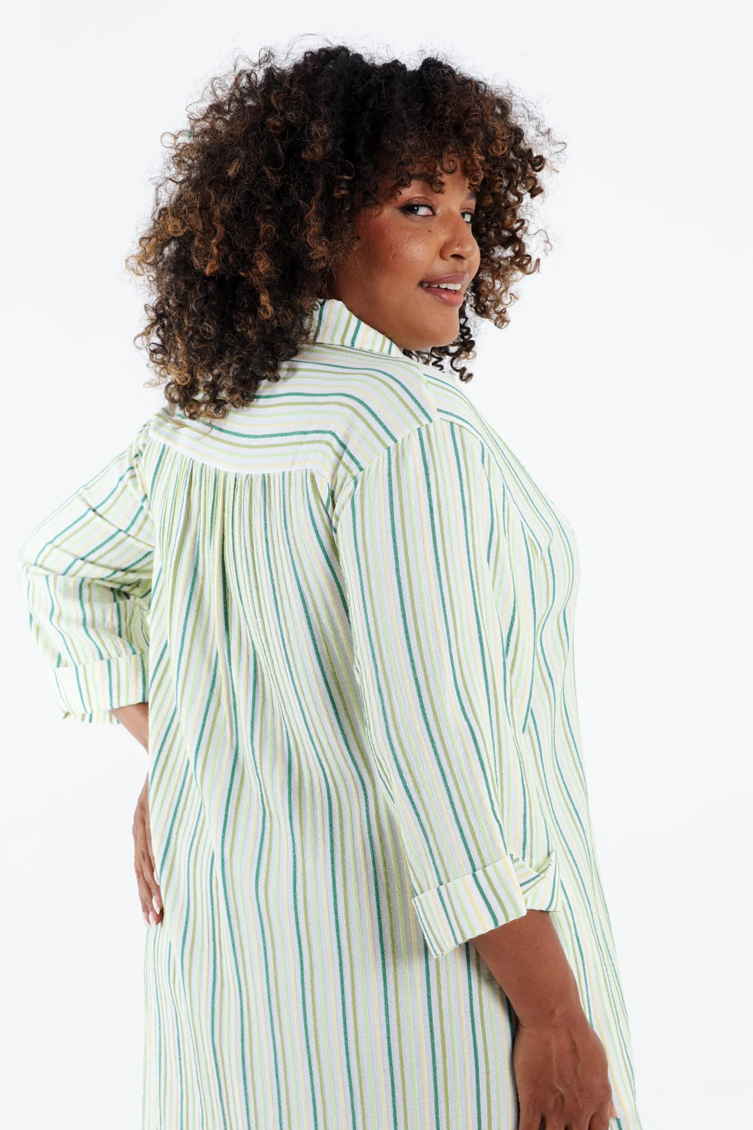 Robe chemise en viscose rayée - Image 6