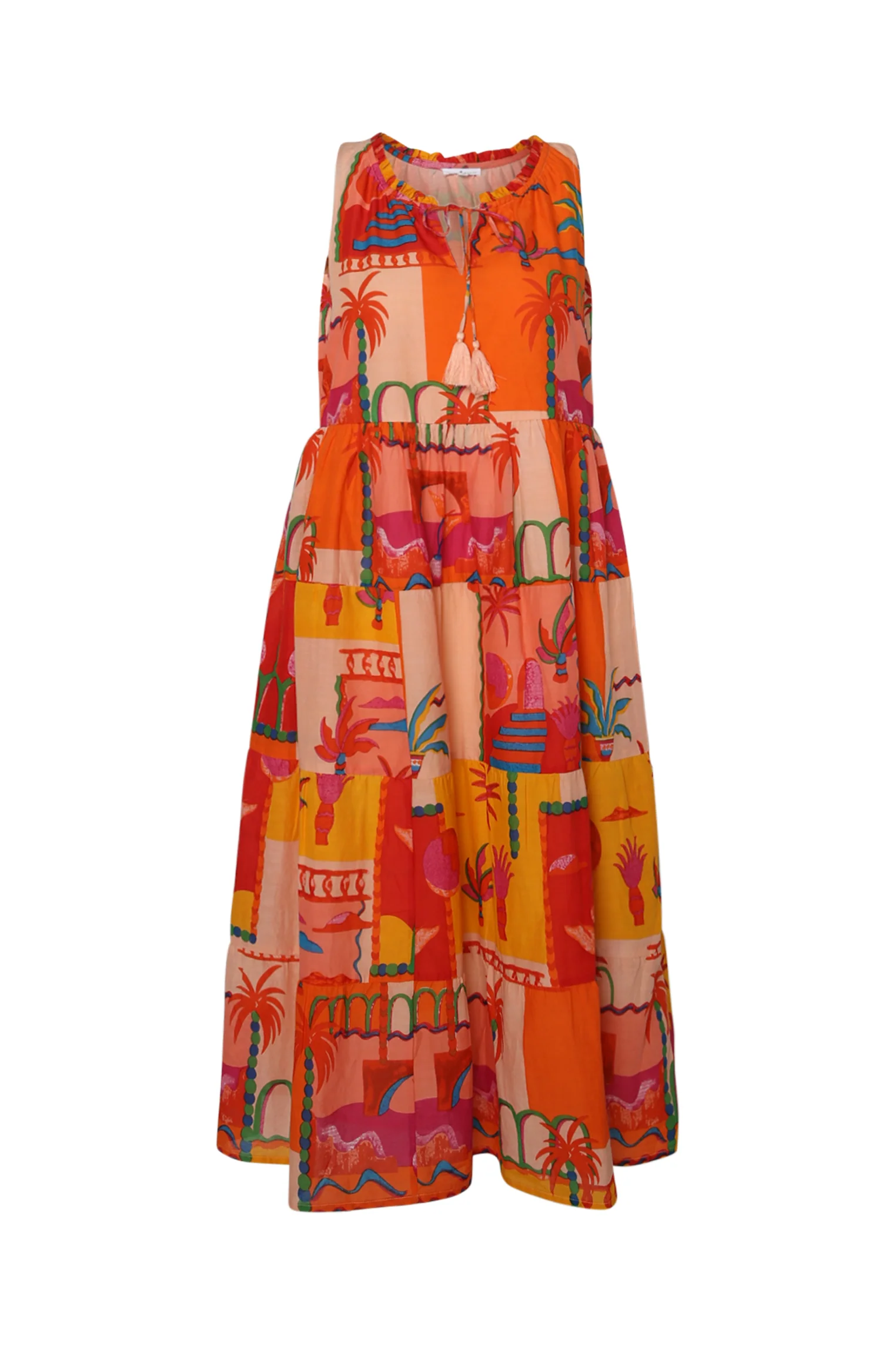 Robe en coton imprimé patch tropical - Image 10