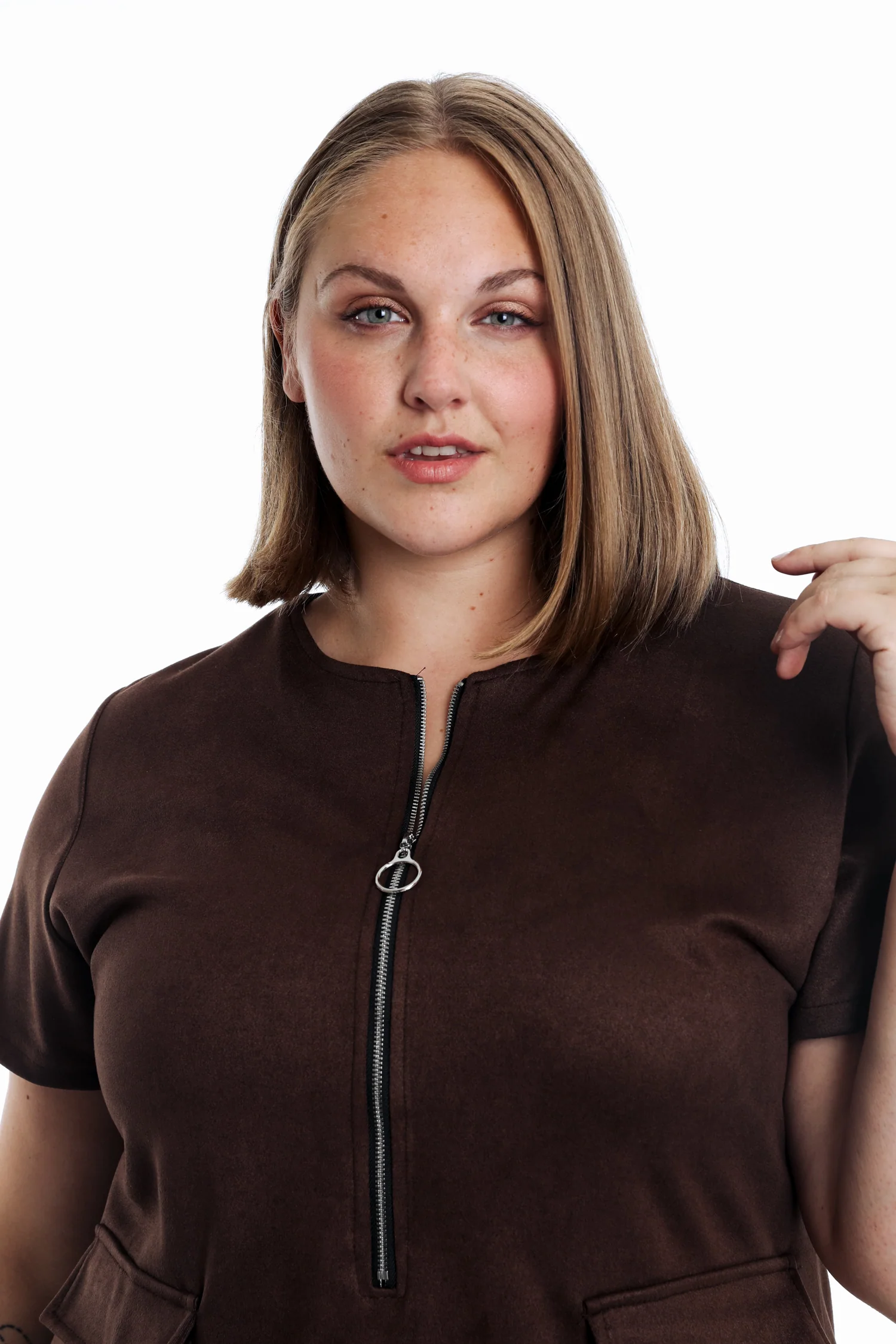 Robe en effet suédine unie - Image 3