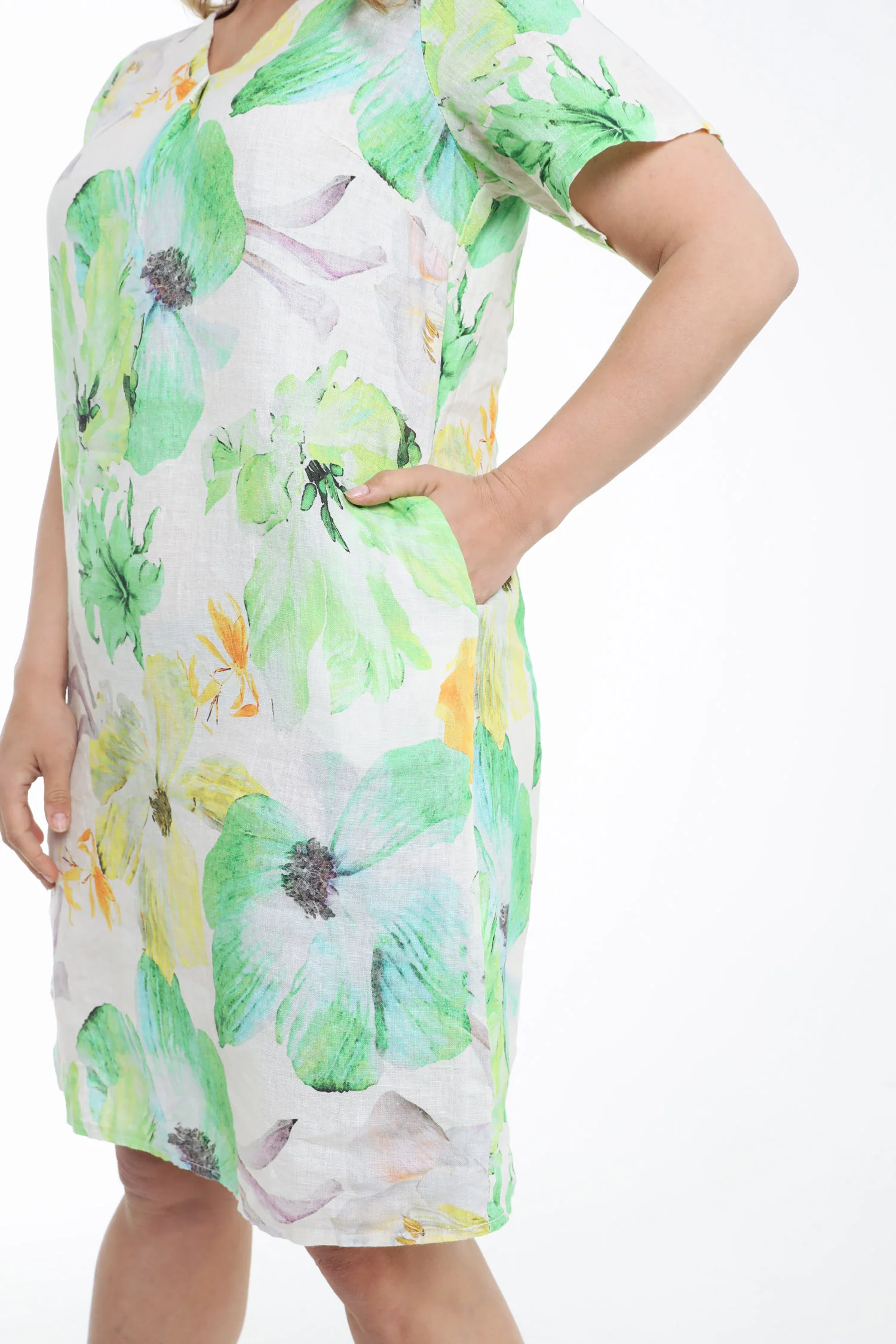 Robe en lin imprimé fleurs - Image 4