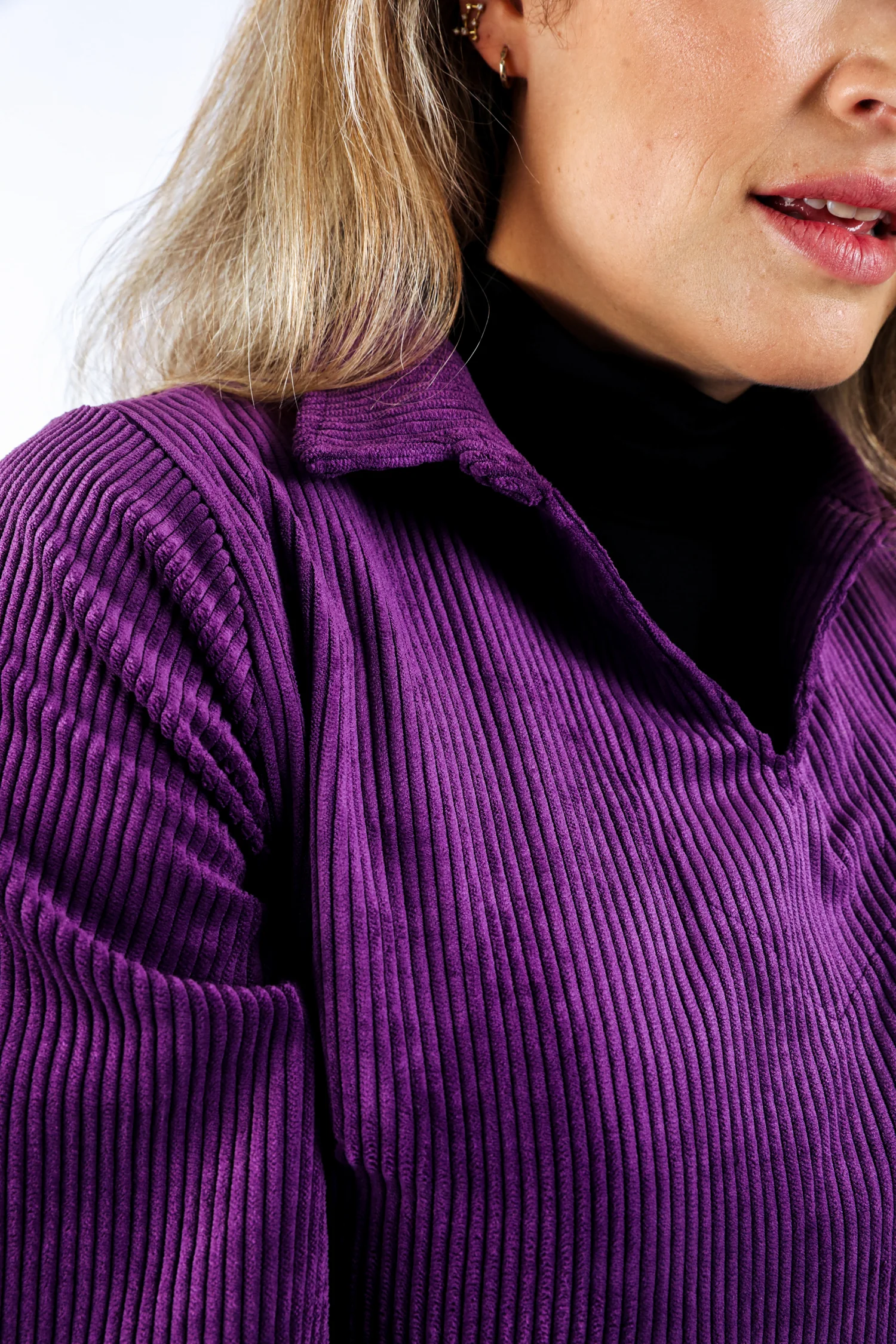 Robe en velours côtelé unie - Image 4