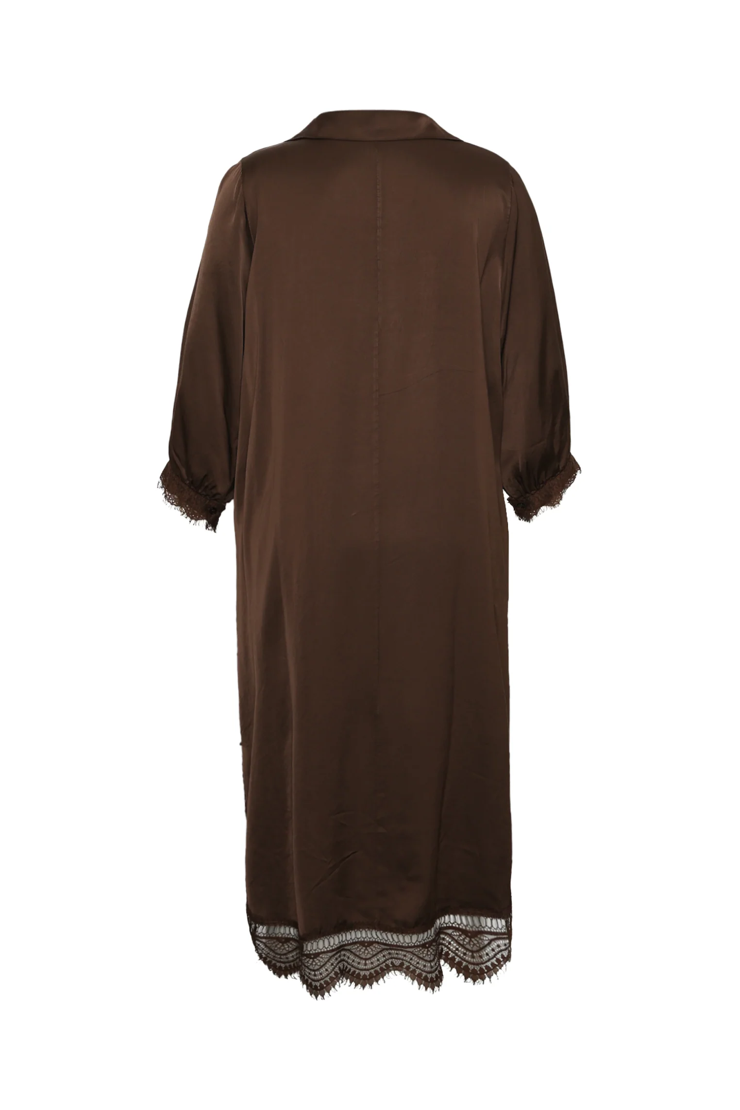 Robe en viscose effet satiné unie avec dentelle - Image 11
