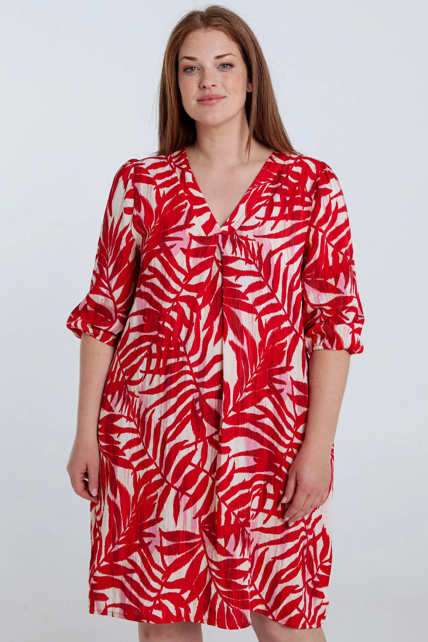 Robe en viscose imprimé feuillage
