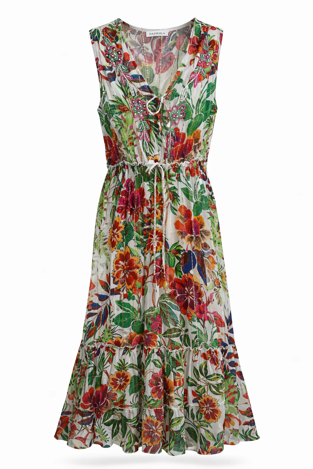 Robe en viscose imprimé fleuri avec lurex - Image 10
