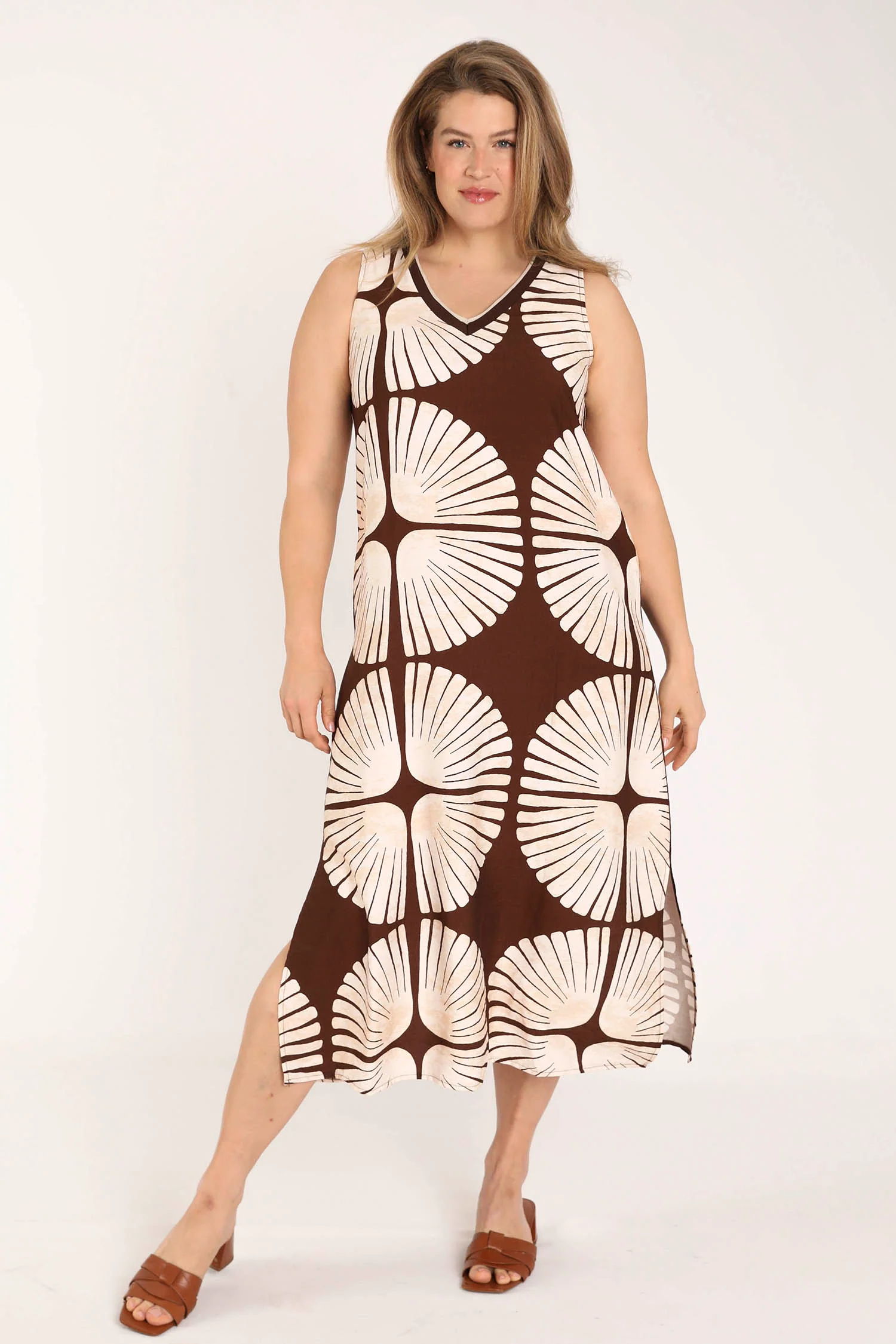 Robe en viscose imprimé graphique bicolore - Image 7