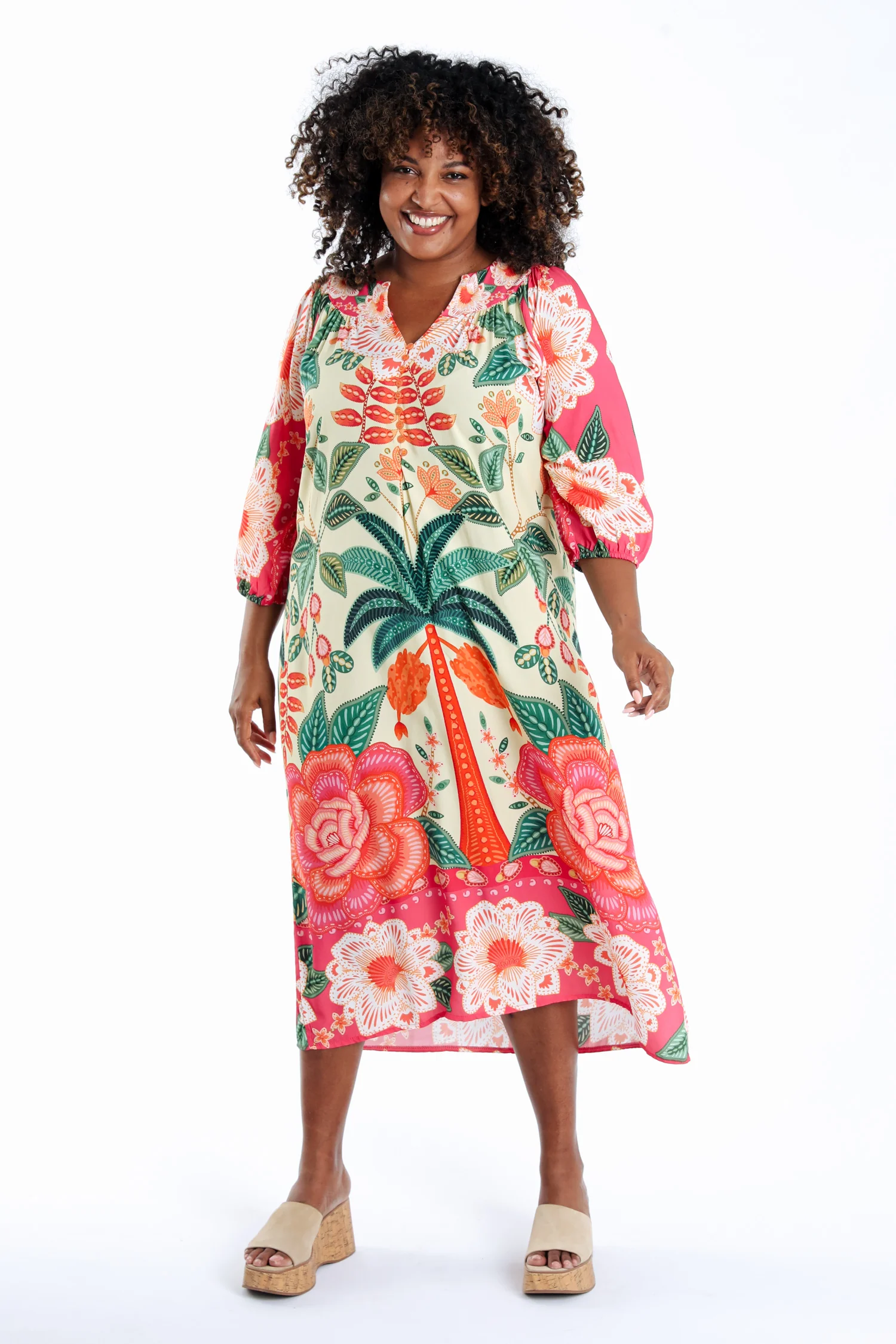 Robe en viscose imprimé tropical - Image 7