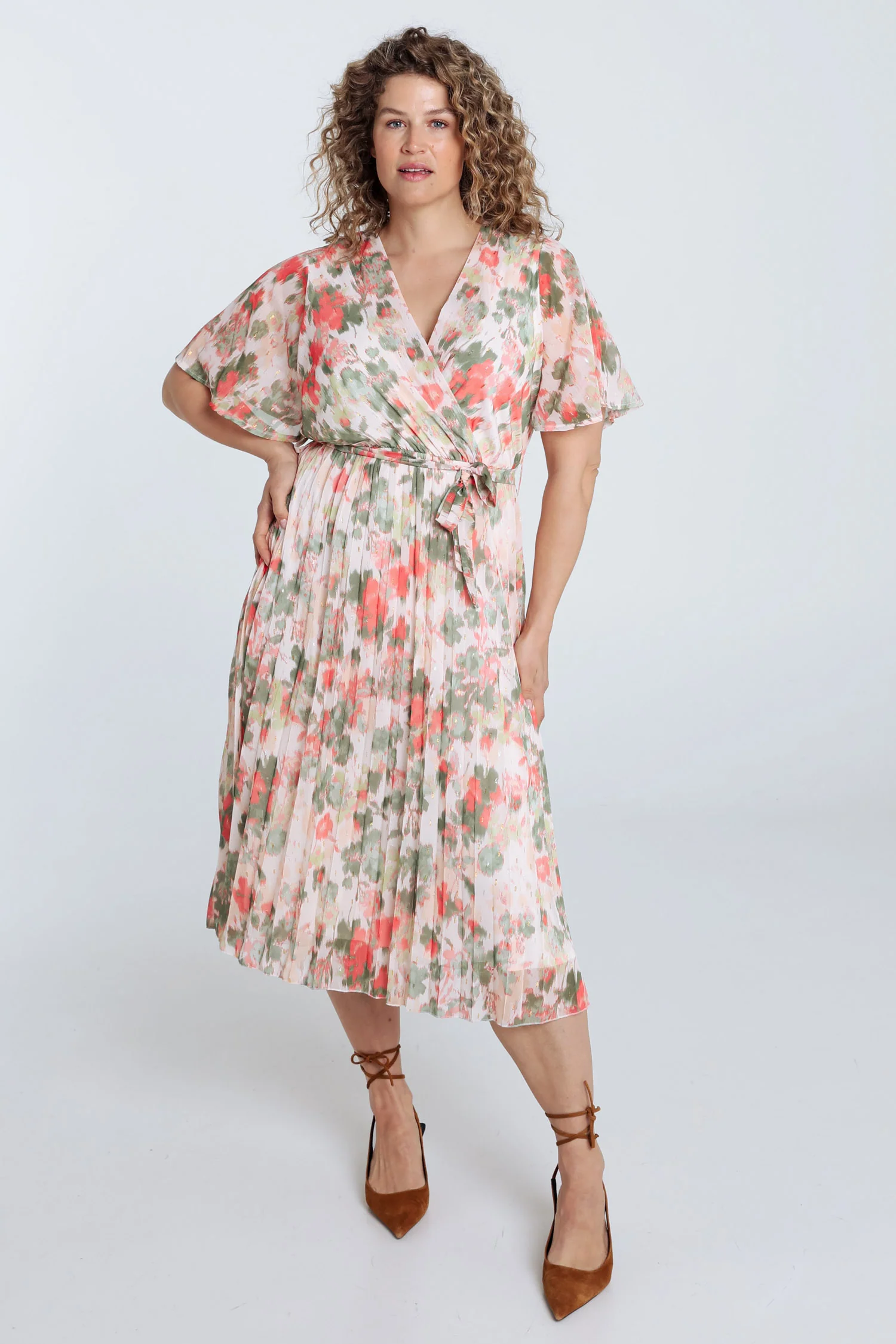 Robe en voile imprimé floral avec lurex - Image 9