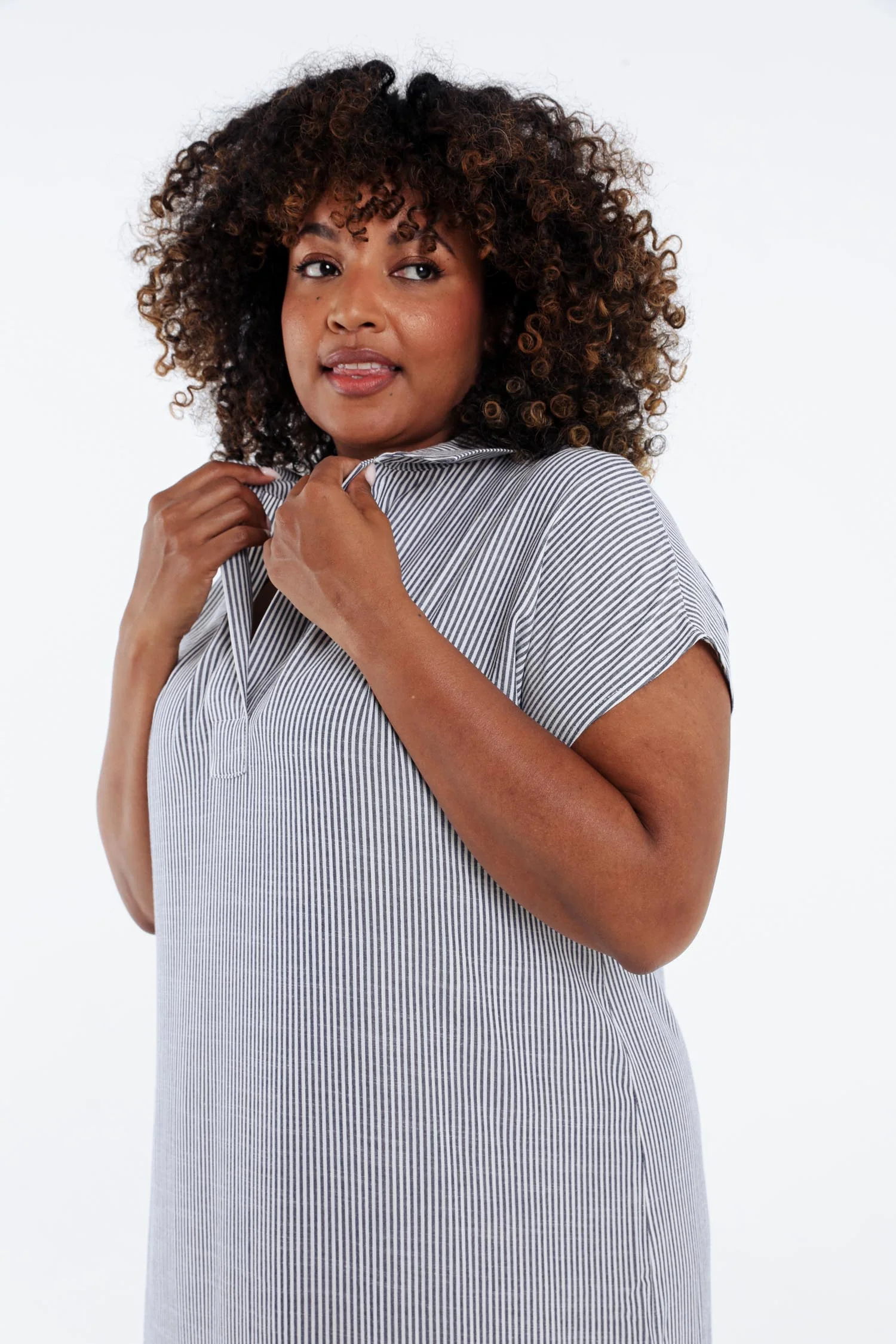 Robe longue en viscose à rayures - Image 4