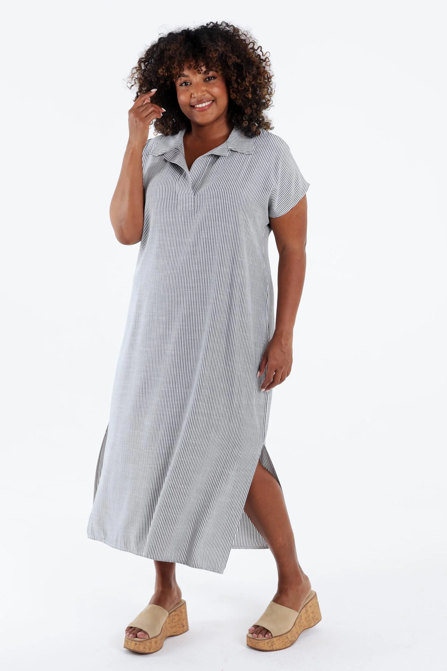 Robe longue en viscose à rayures - Image 7