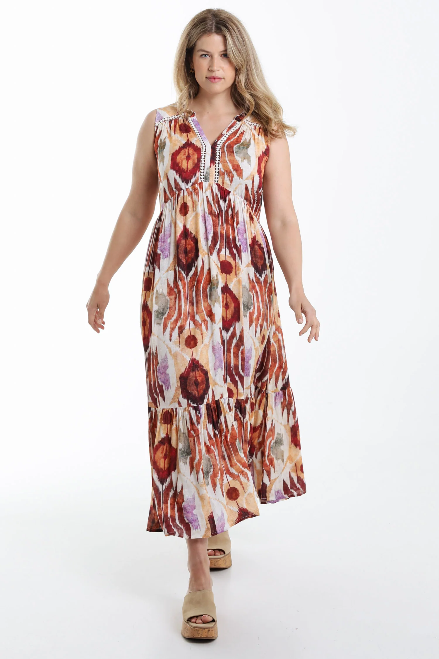 Robe longue en viscose imprimé ethnique - Image 7