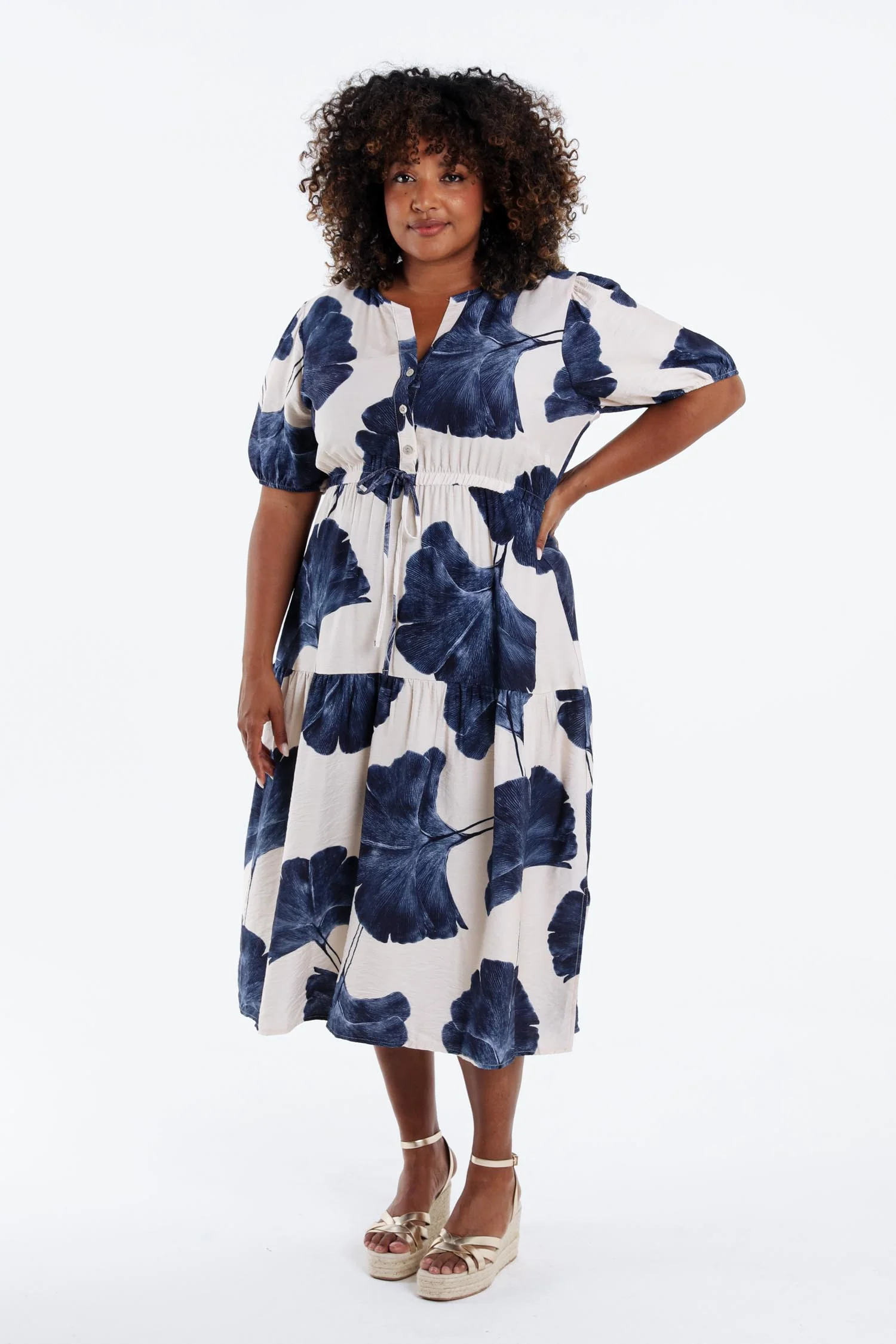 Robe longue en viscose imprimé feuillage - Image 9
