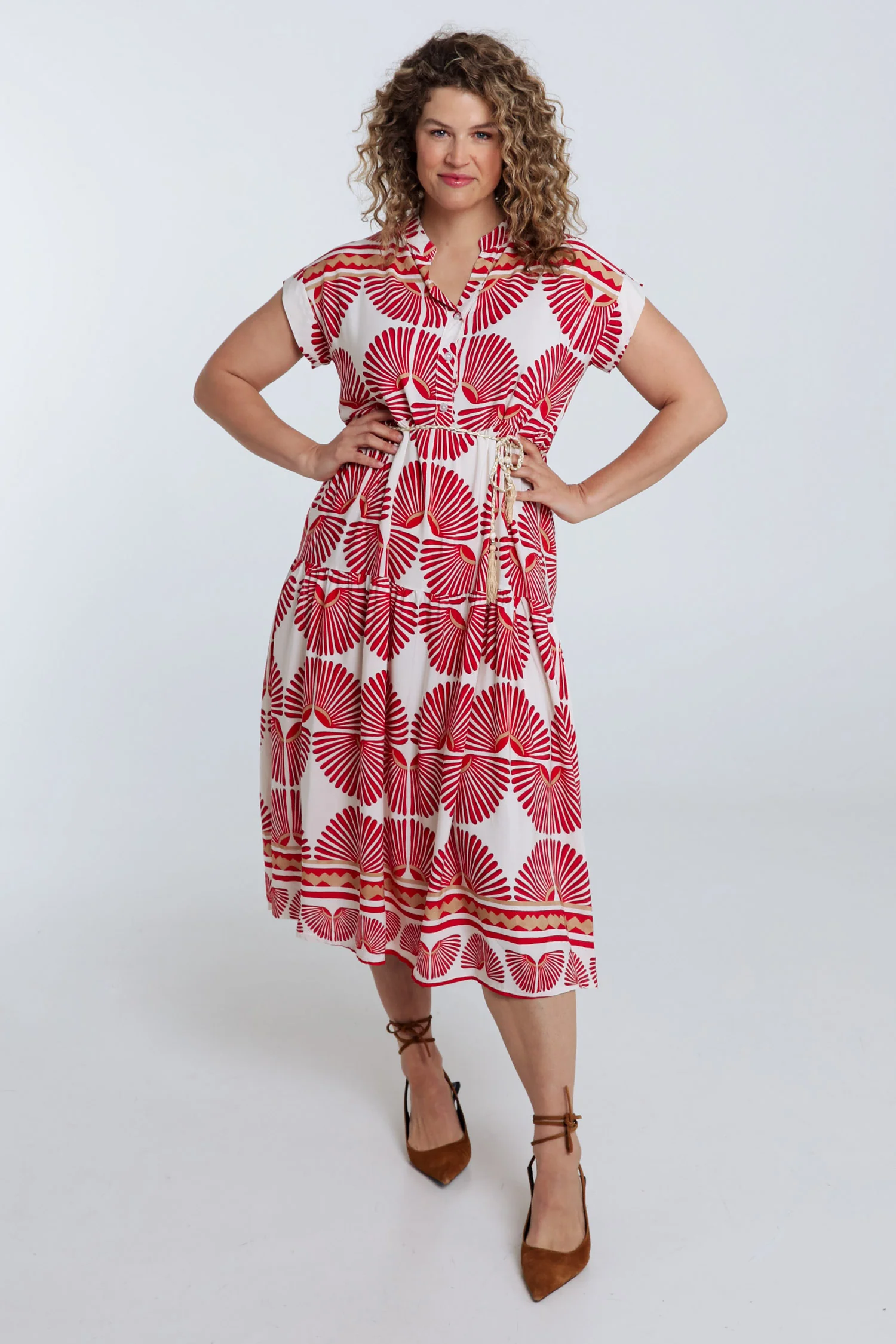 Robe longue en viscose imprimé feuillage - Image 20