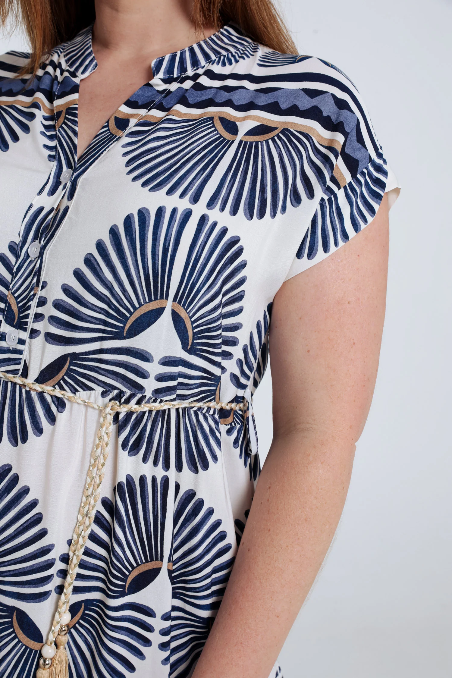 Robe longue en viscose imprimé feuillage - Image 4
