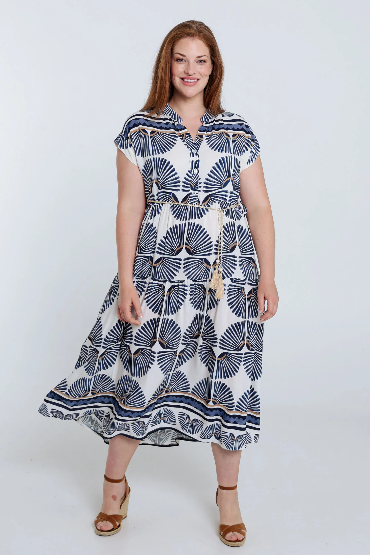 Robe longue en viscose imprimé feuillage - Image 7