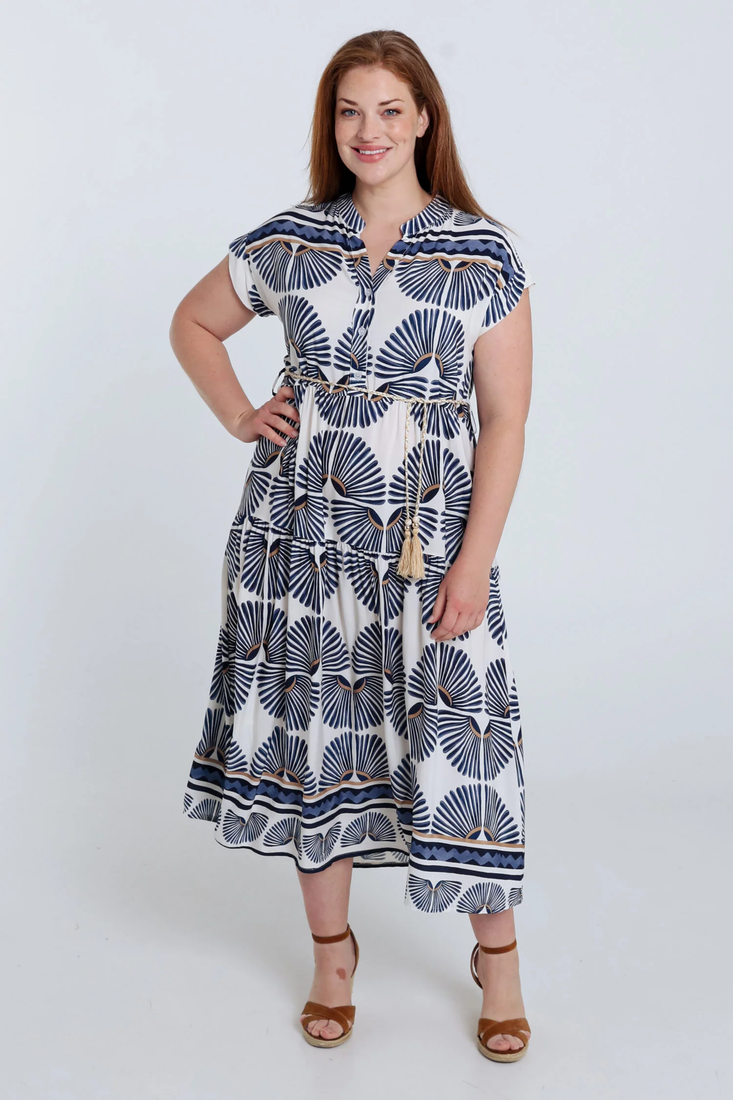 Robe longue en viscose imprimé feuillage - Image 9