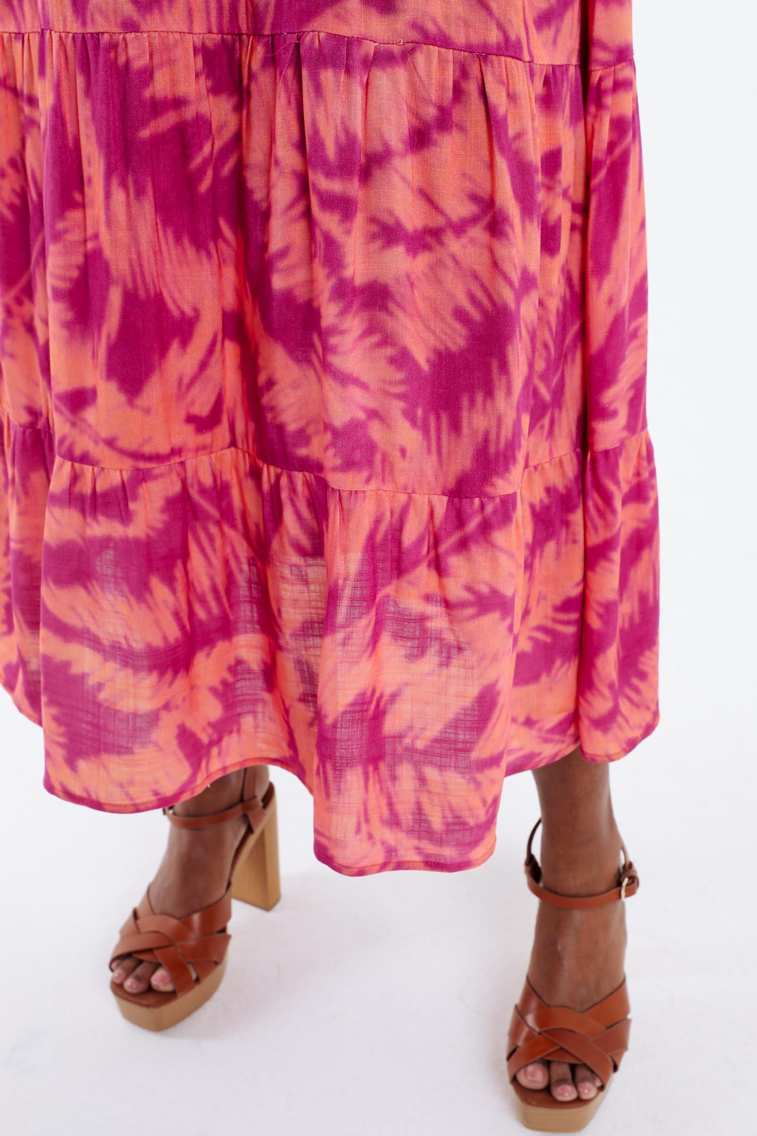 Robe longue en viscose imprimé feuillage - Image 4