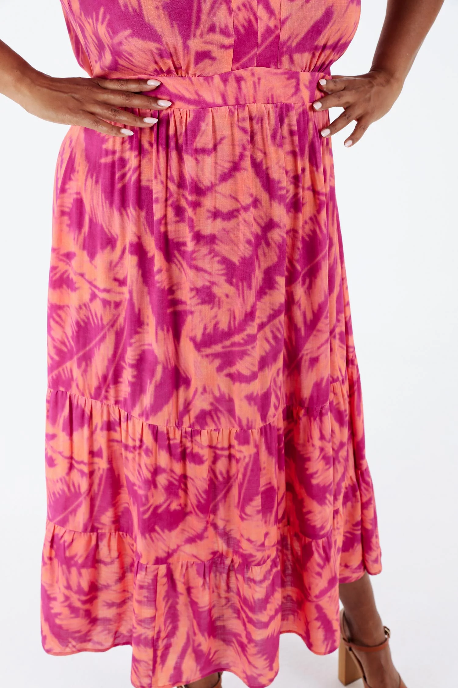 Robe longue en viscose imprimé feuillage - Image 5