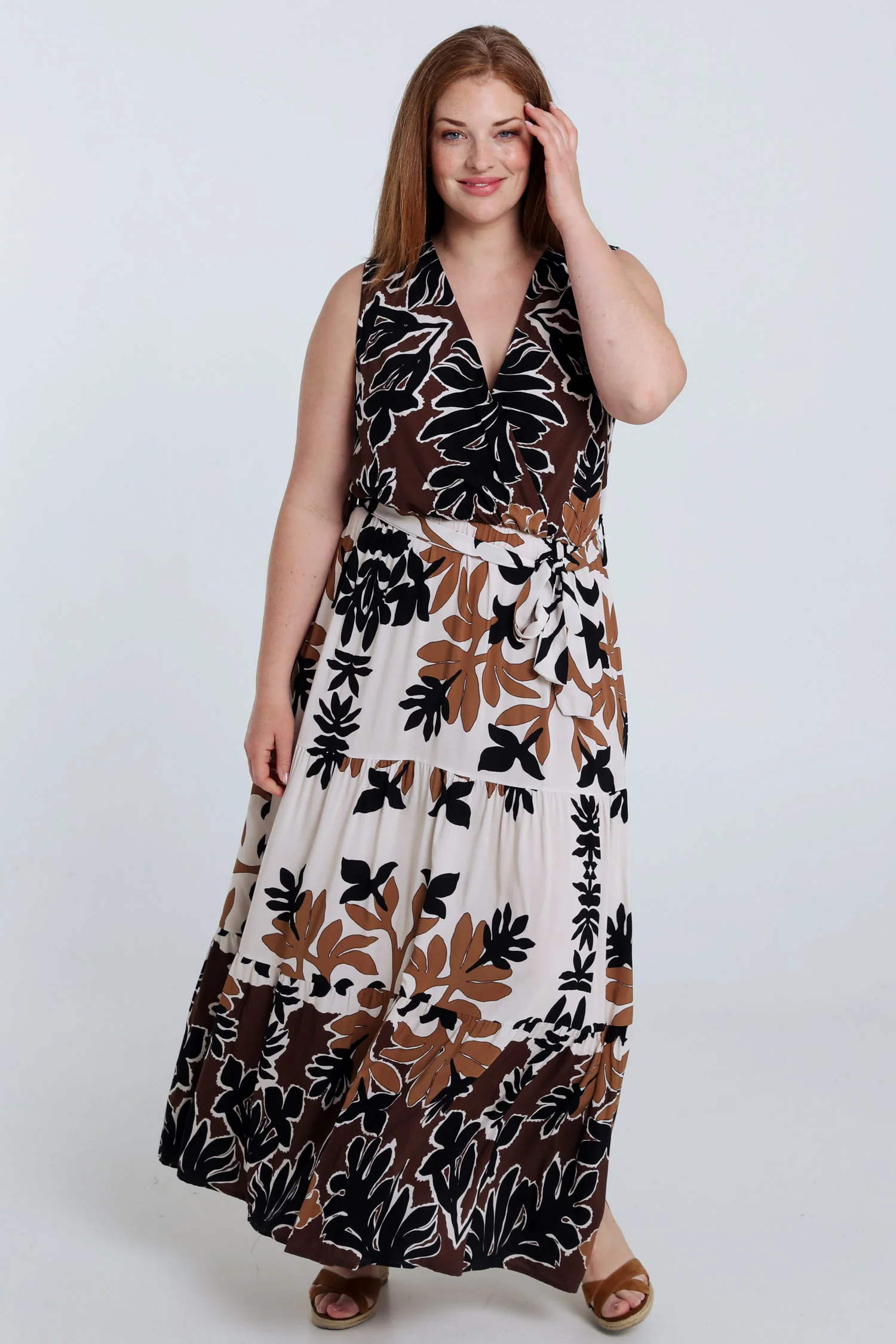 Robe longue en viscose imprimé feuillage - Image 7