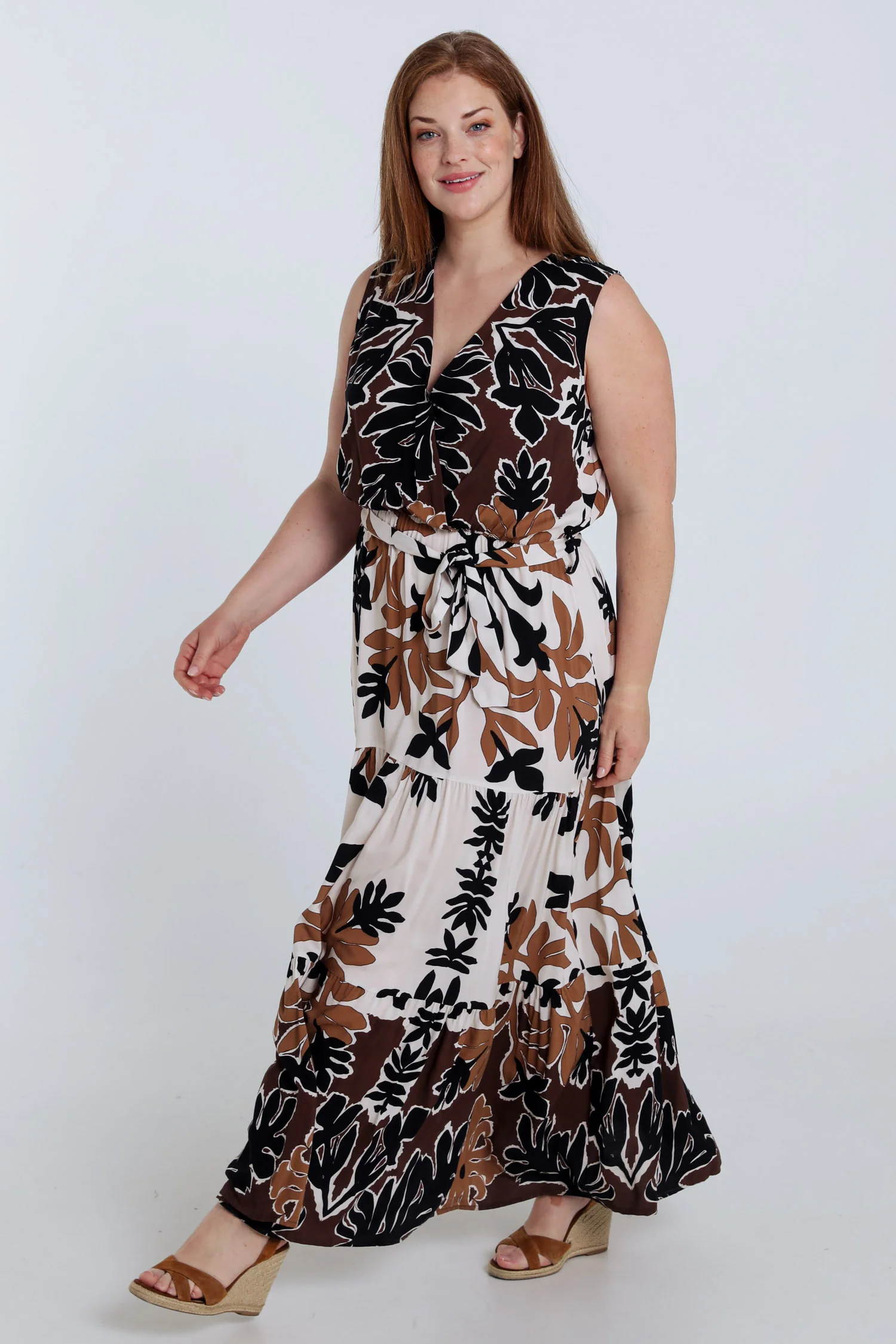 Robe longue en viscose imprimé feuillage - Image 8