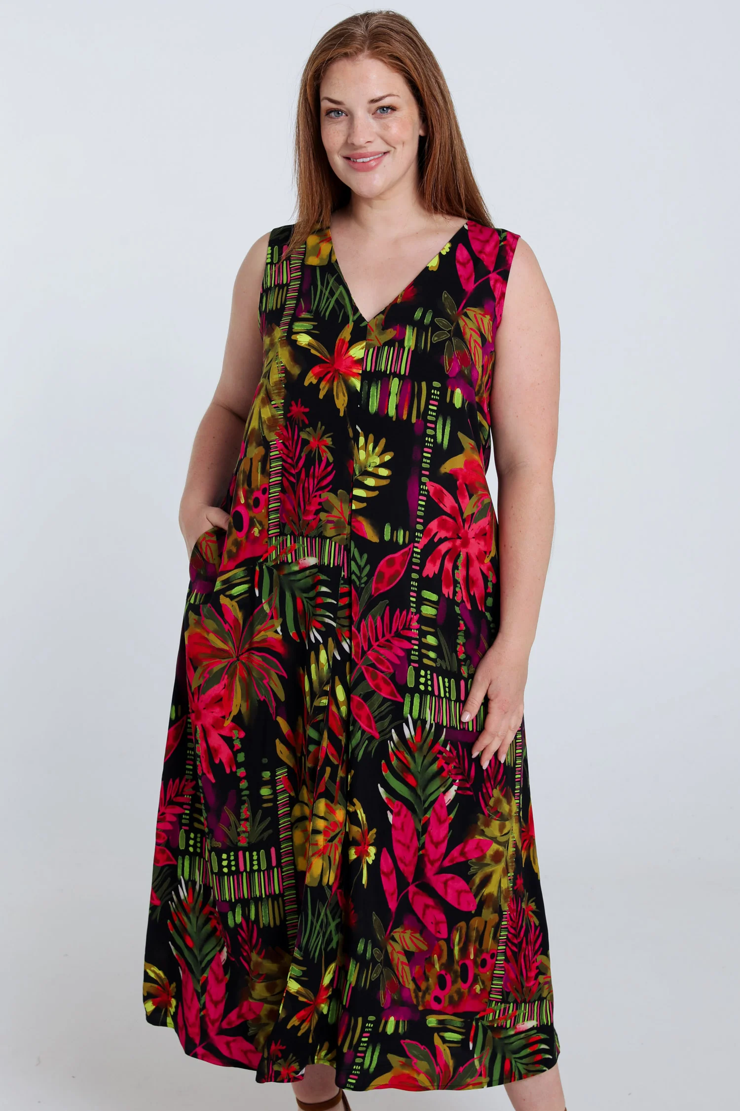 Robe longue en viscose imprimé floral