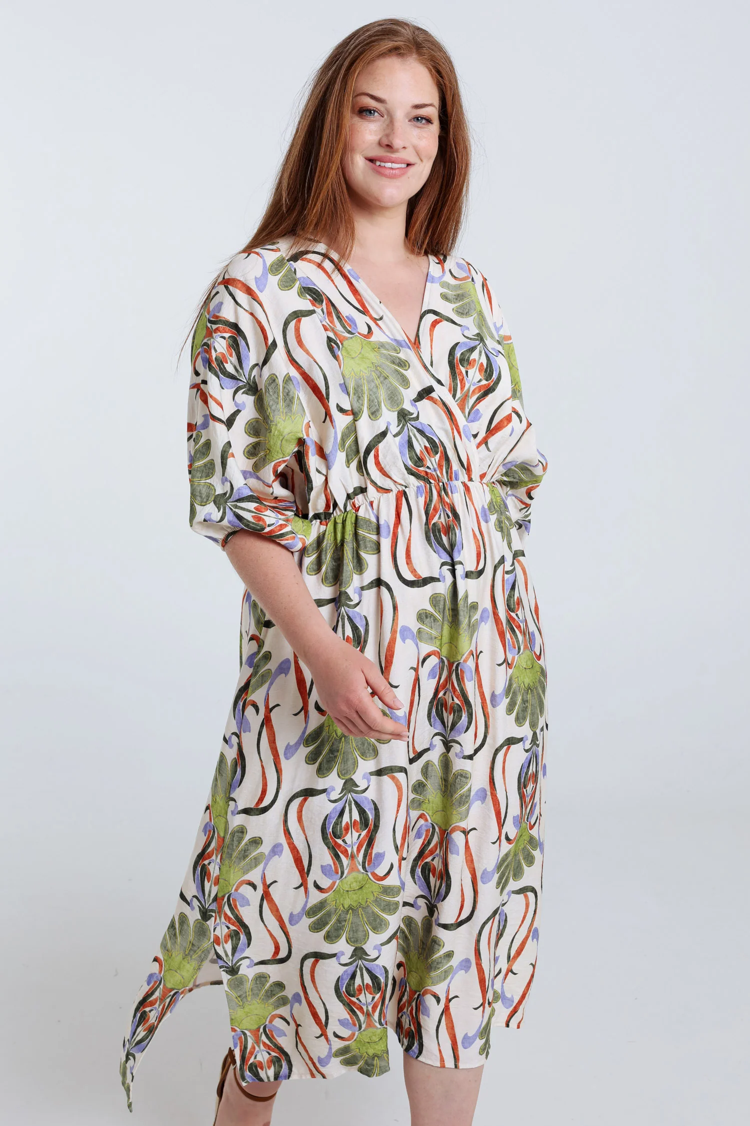 Robe longue en viscose imprimé floral