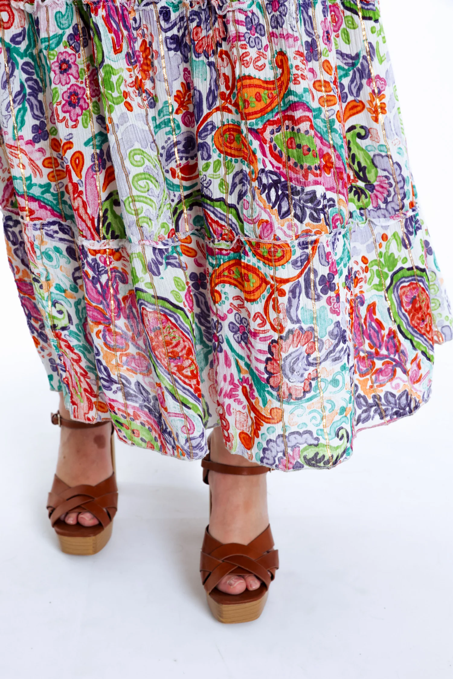 Robe longue en viscose imprimé floral avec lurex - Image 6