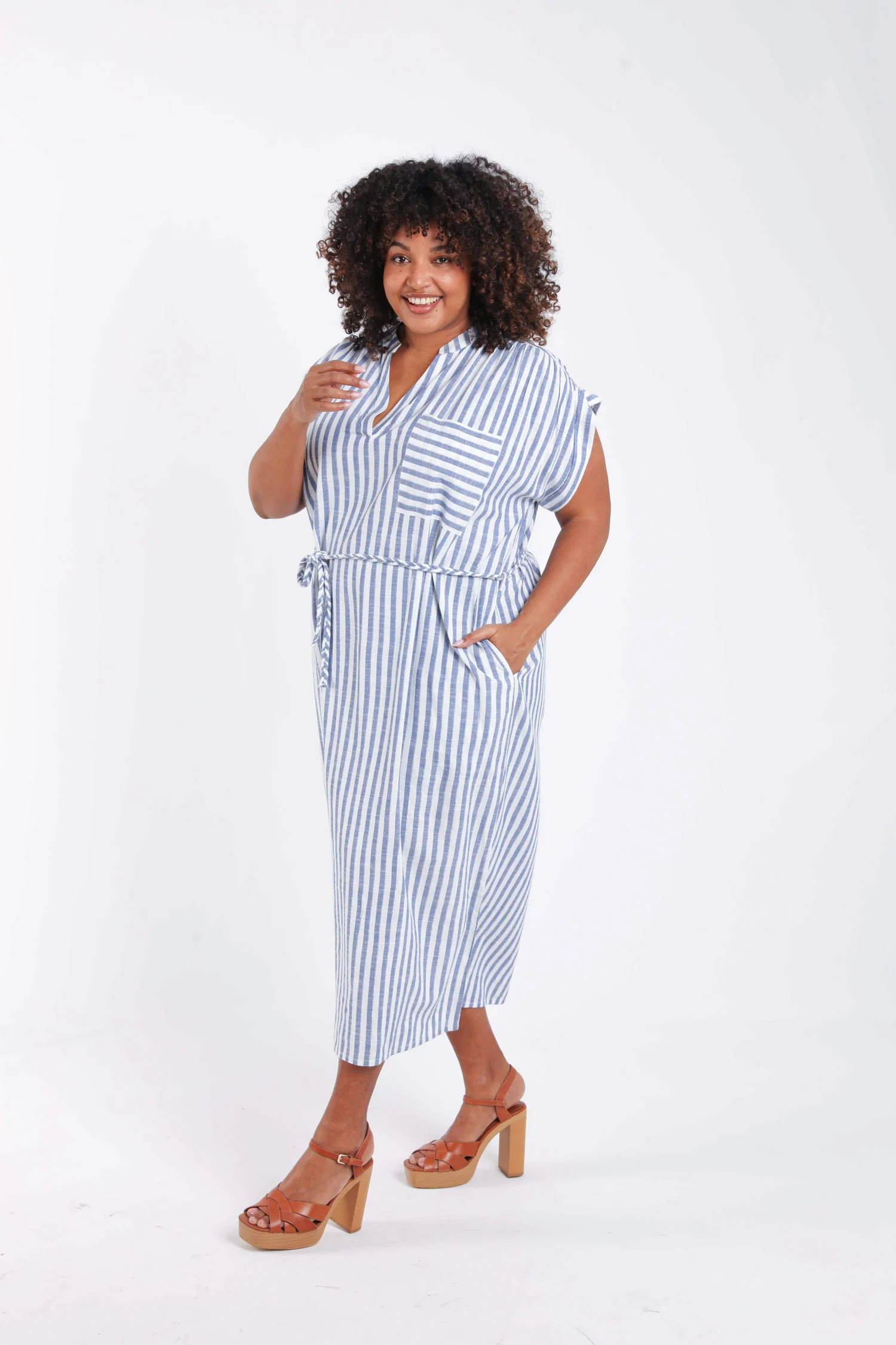 Robe longue en viscose rayée - Image 7